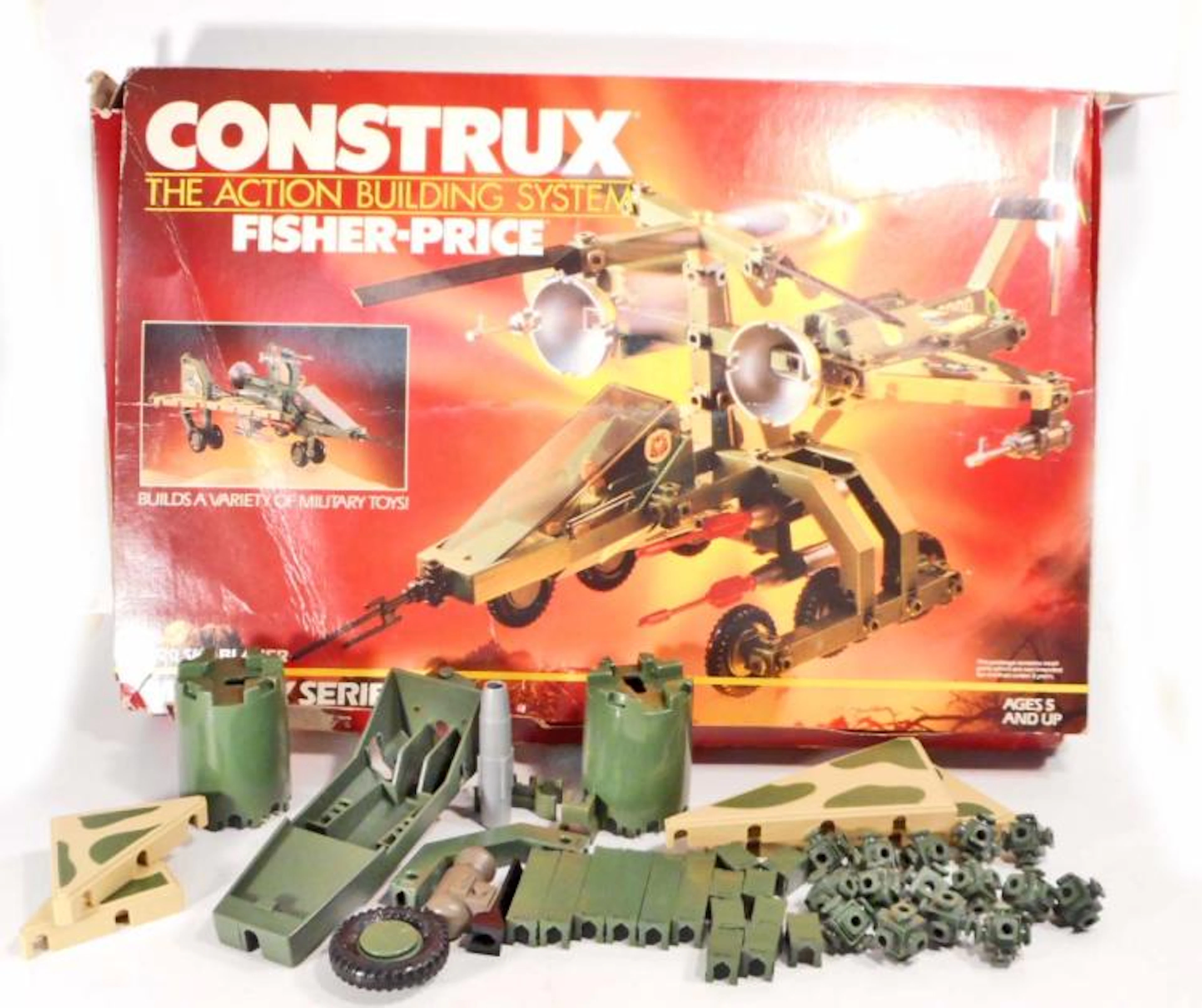 VINTAGE FISHER PRICE CONSTRUX MILITARY SERIES BUILDING TOY