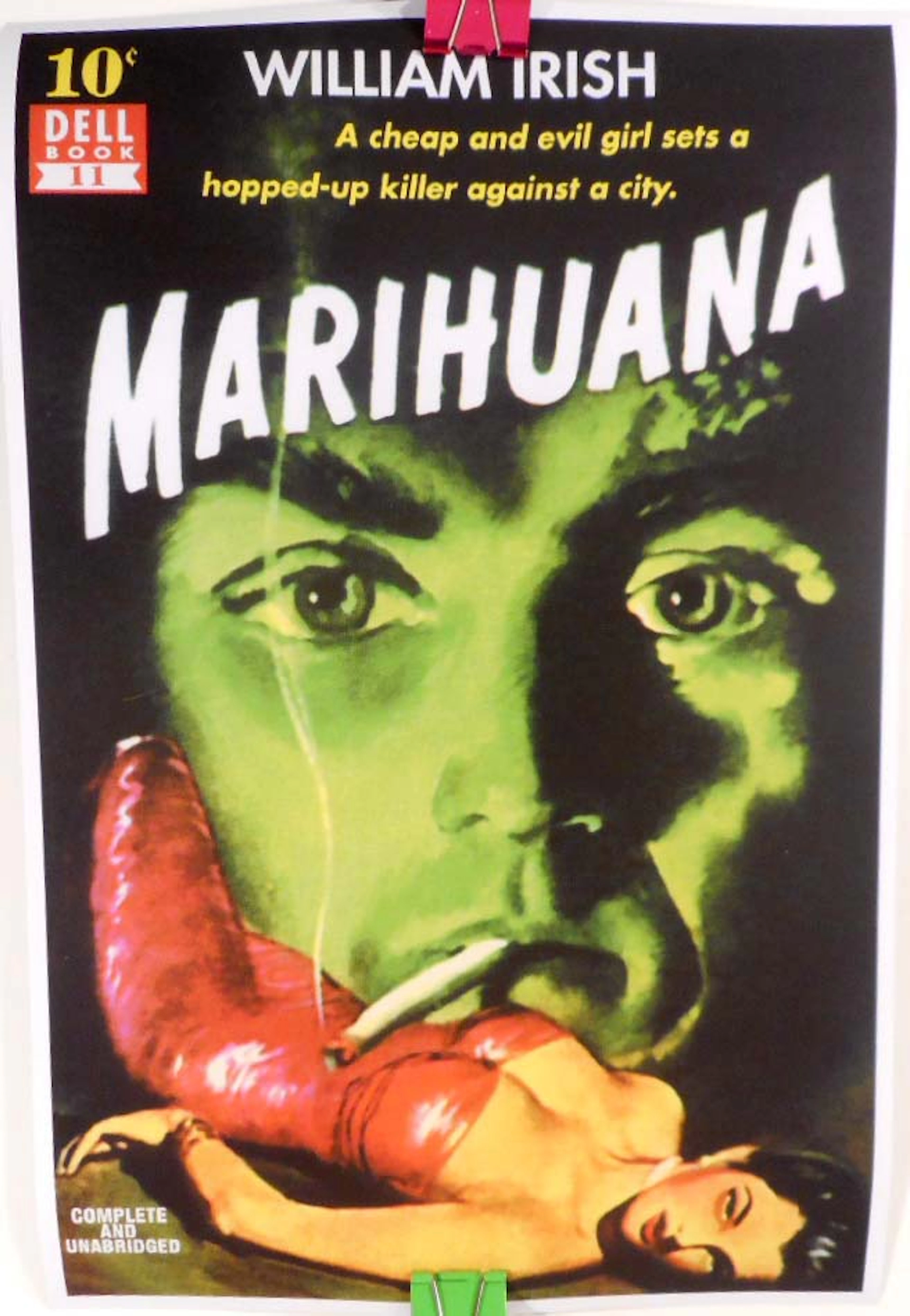 MARIHUANA PULP ART RETRO POSTER PRINT