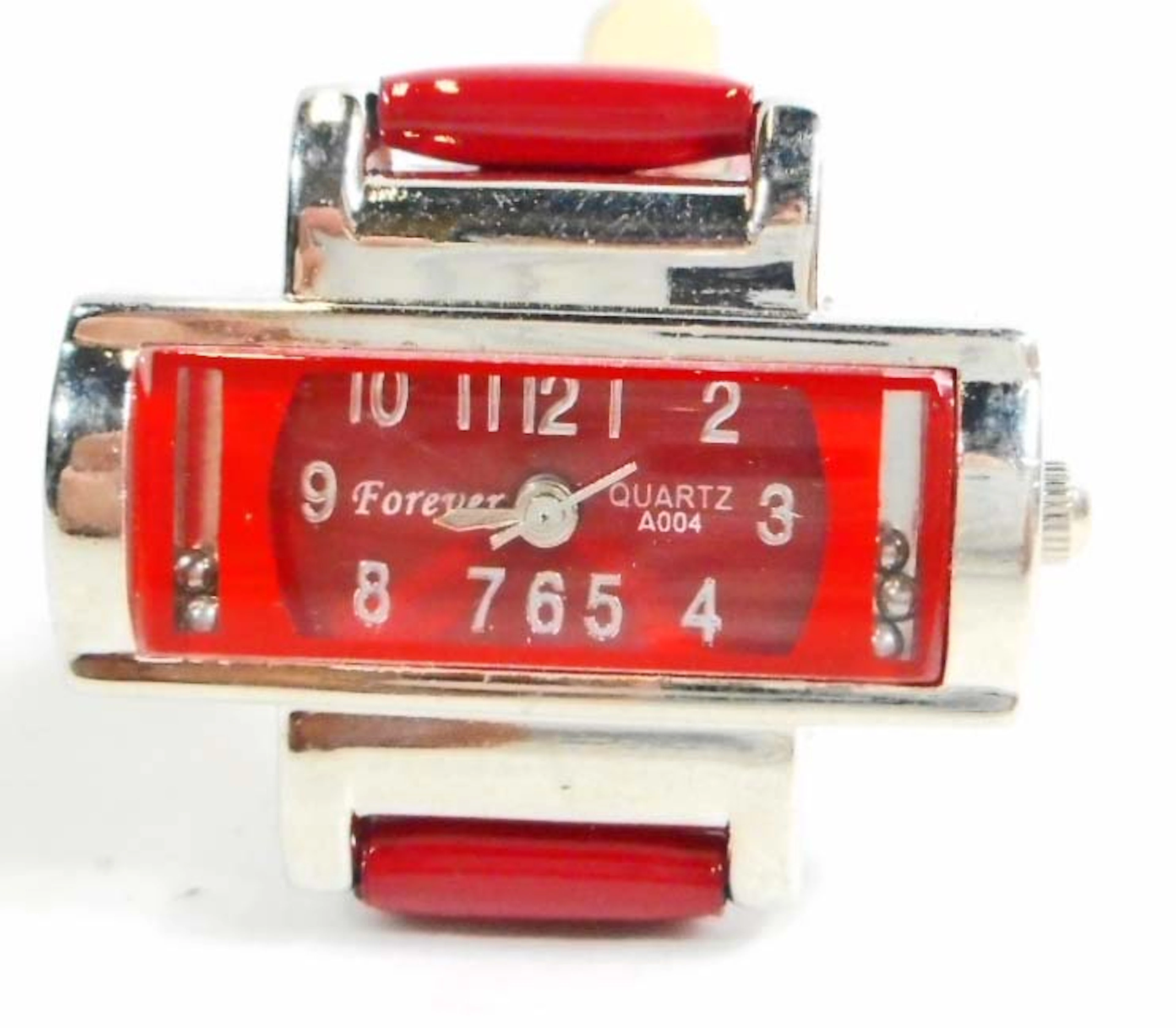 WOMENS RED WRIST WATCH FOREVER QUARTZ