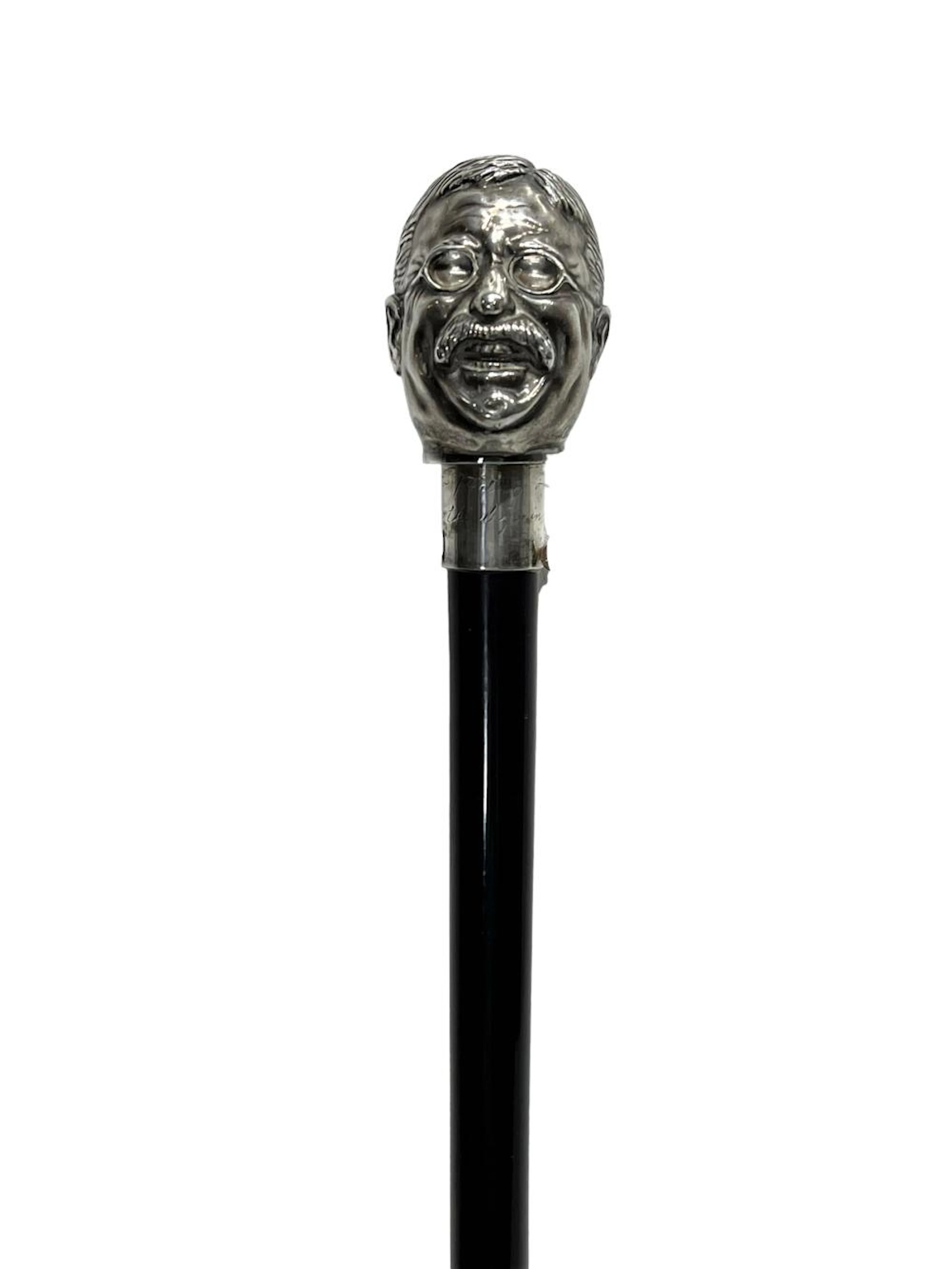 Walking Stick w/ Teddy Roosevelt Head states - "To Teddy