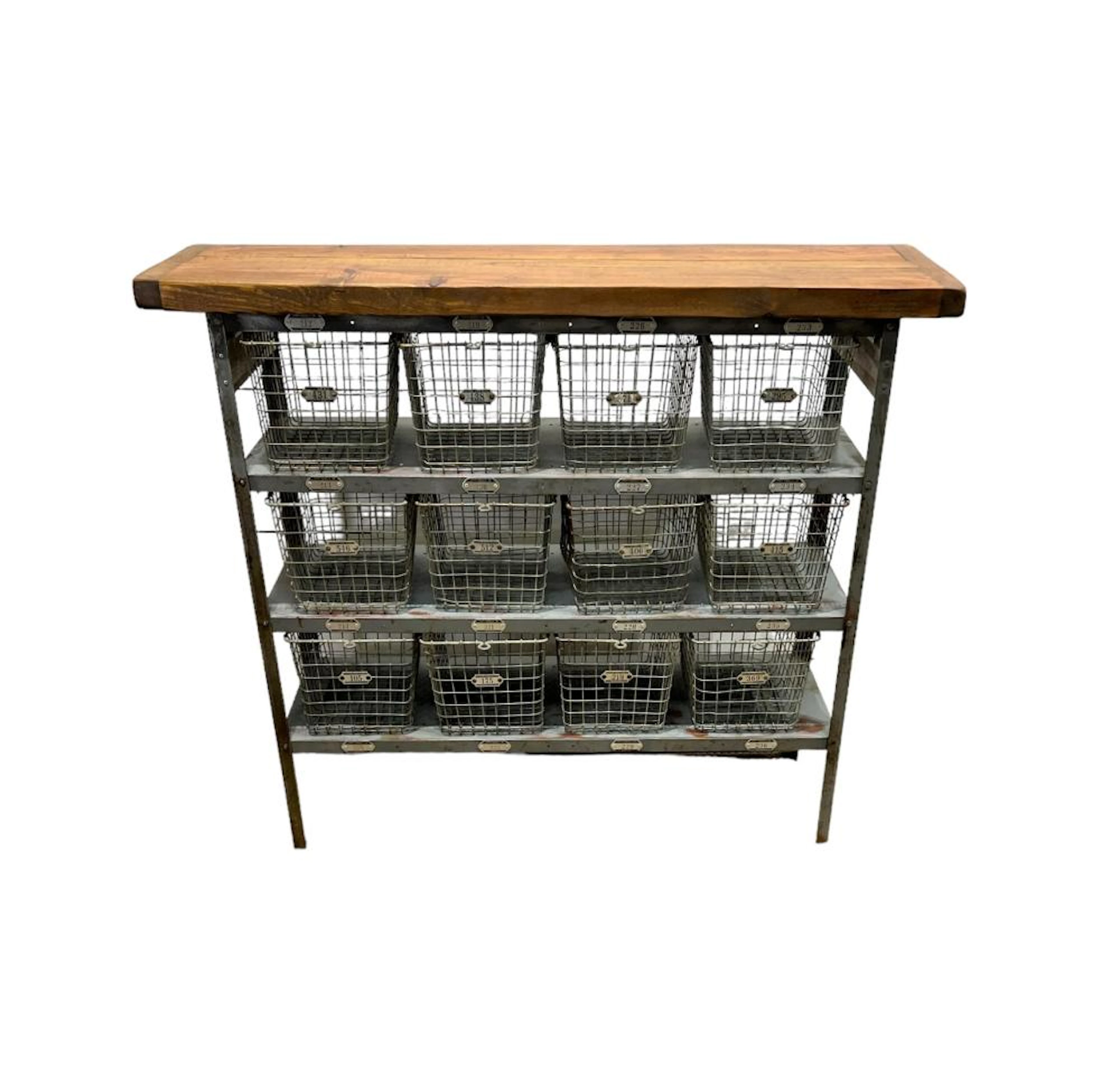 Industrial Locker Basket Island 39 3/4"H, 47"L, 14"W