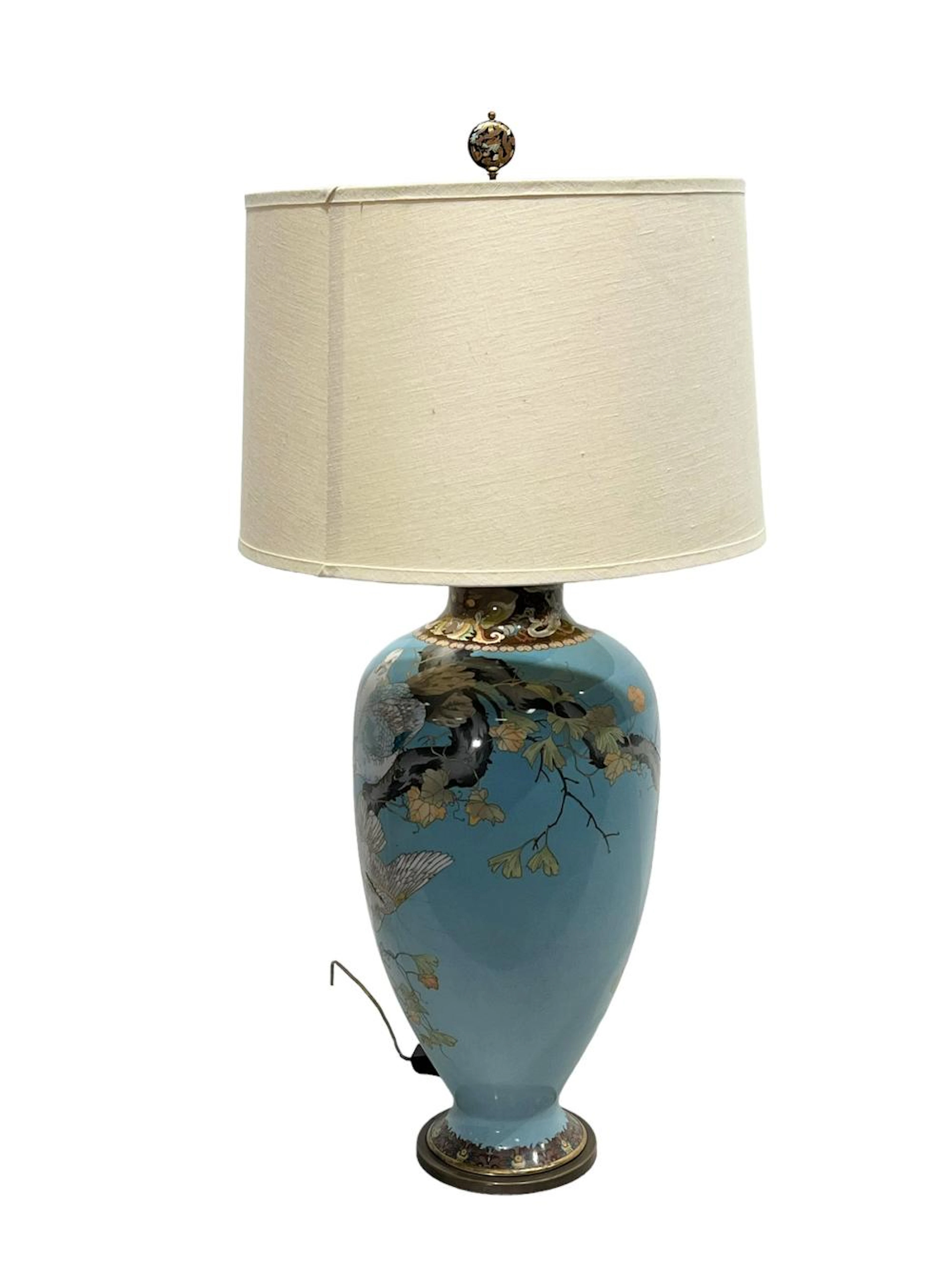 Cloisonne Lamp 39 1/4"H, 19 1/2" diam. (shade)