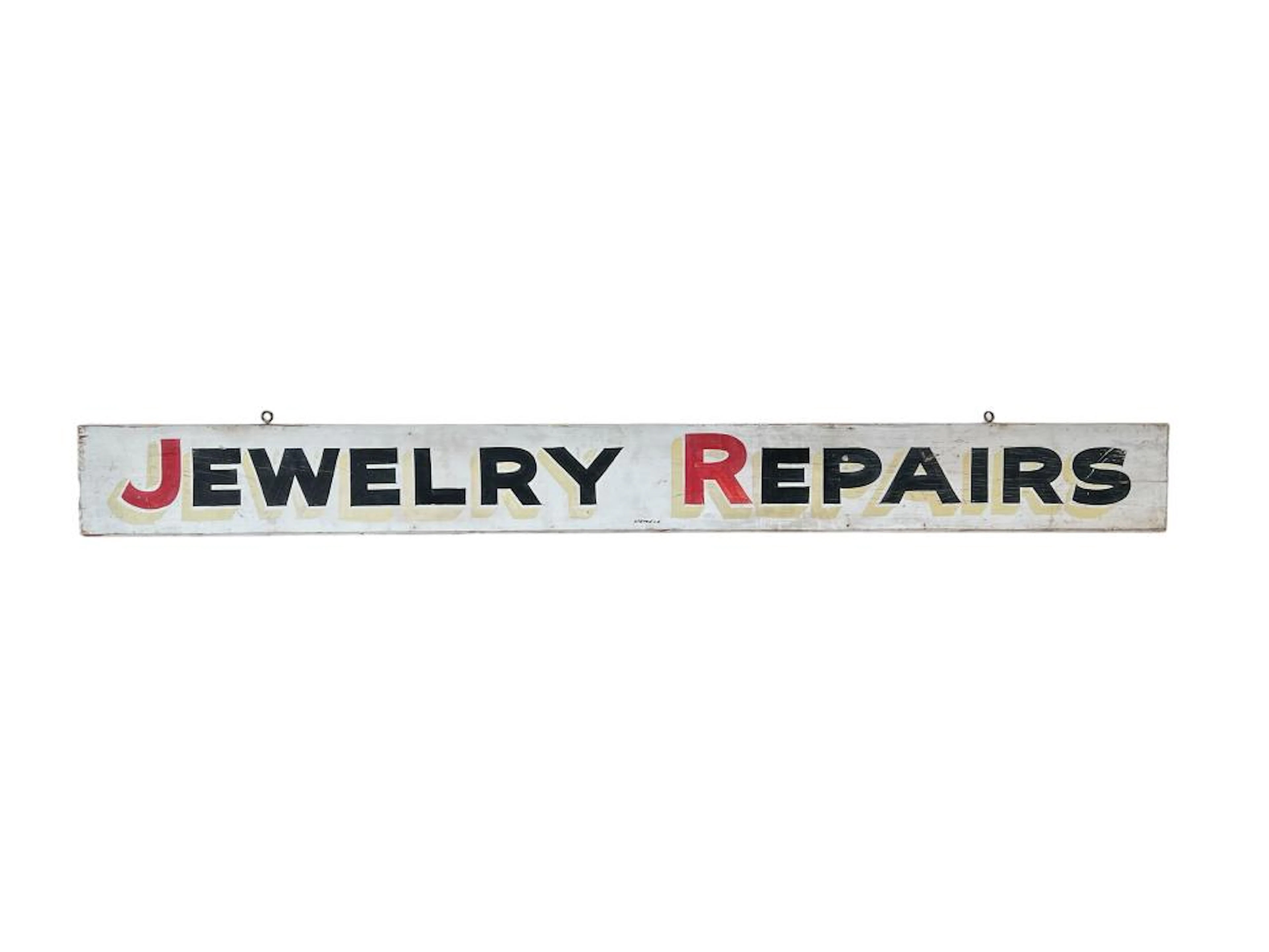 Jewelry Repairs Sign - wood / double sided 7 1/4" x 71 3/4"