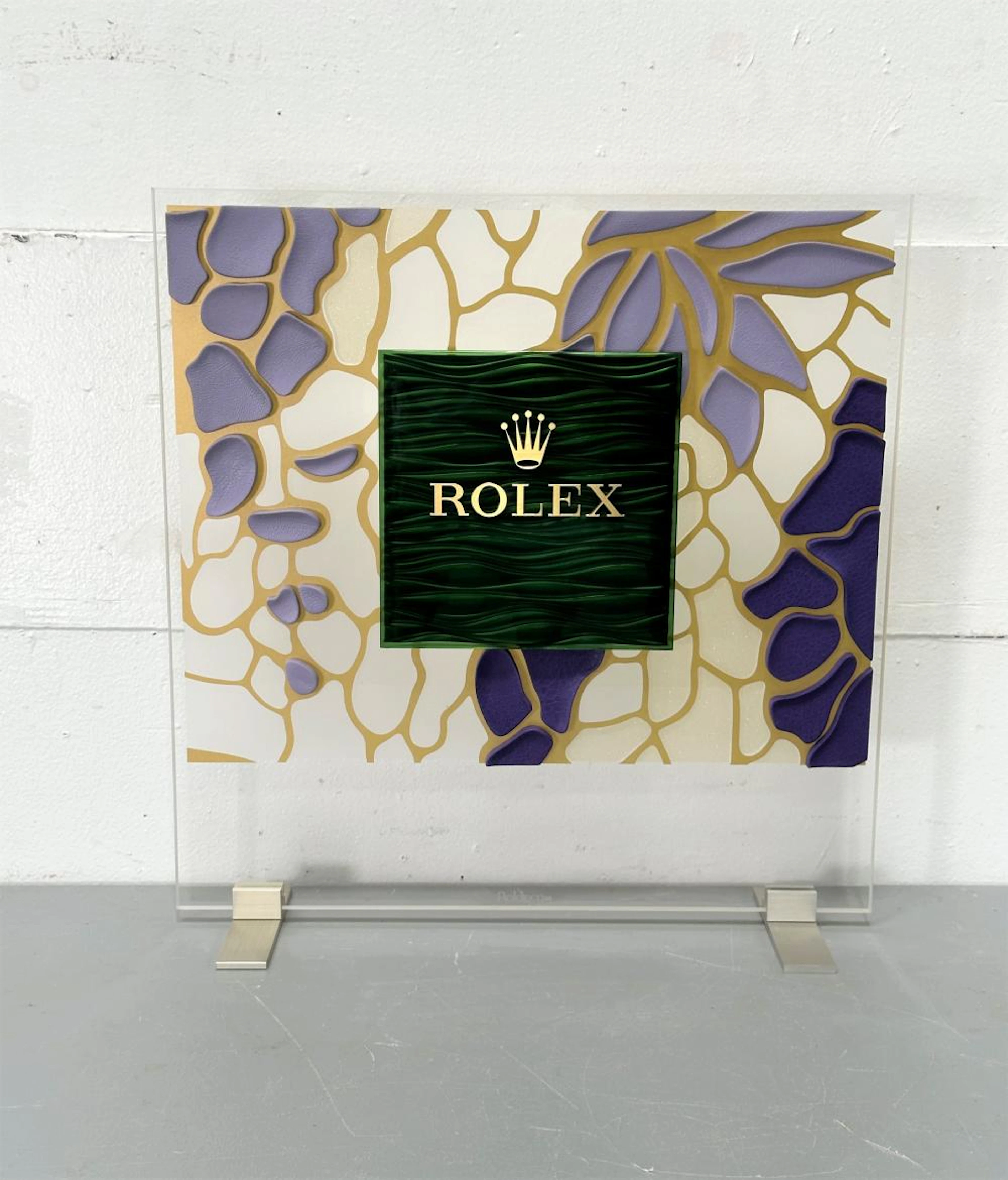 ew Old Stock Rolex Watch Window Display 20 1/4"H, 19 3/4"L, 6 3/4"W(base feet)