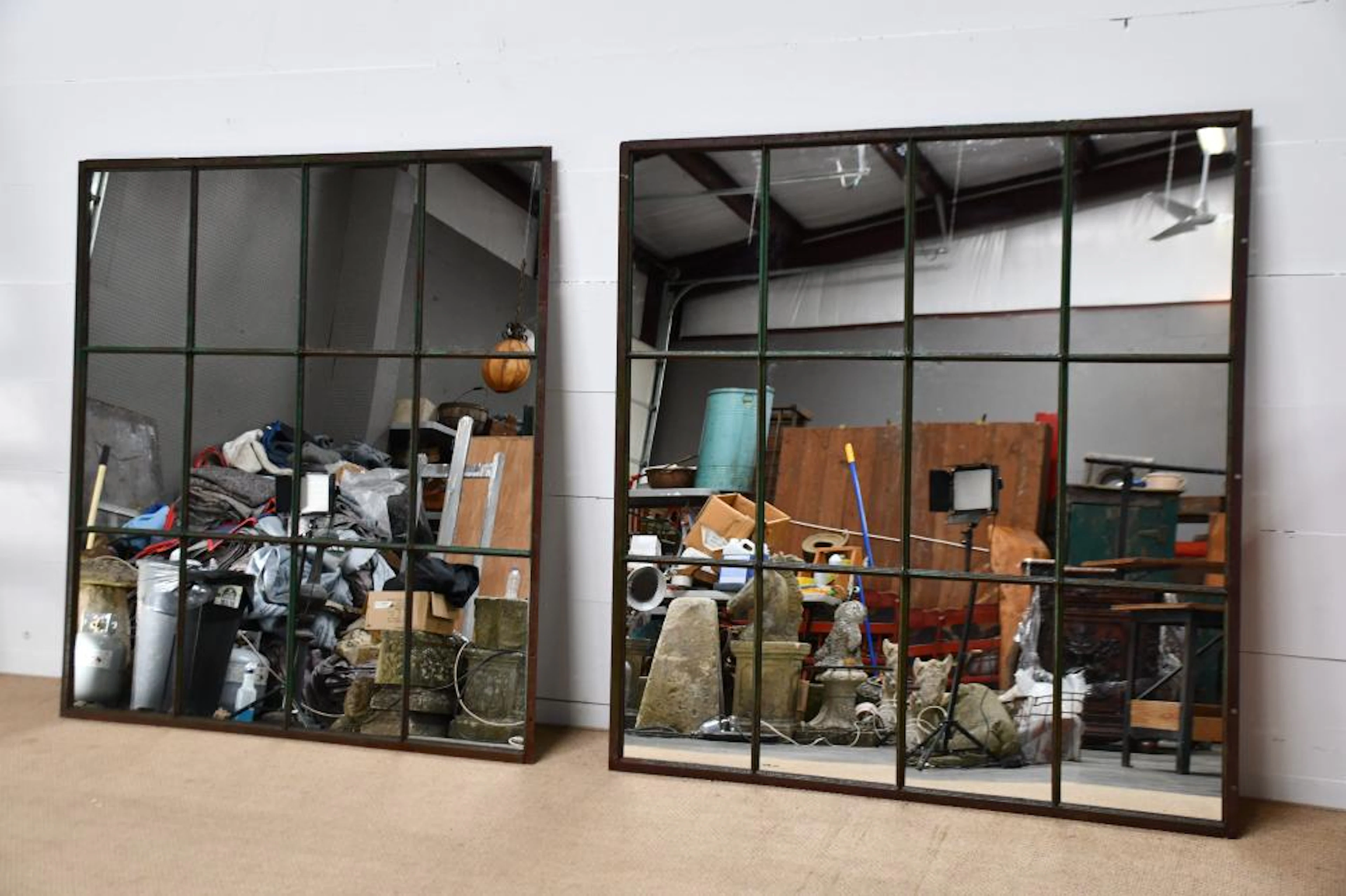 Industrial Iron Window Frame Mirror X-2