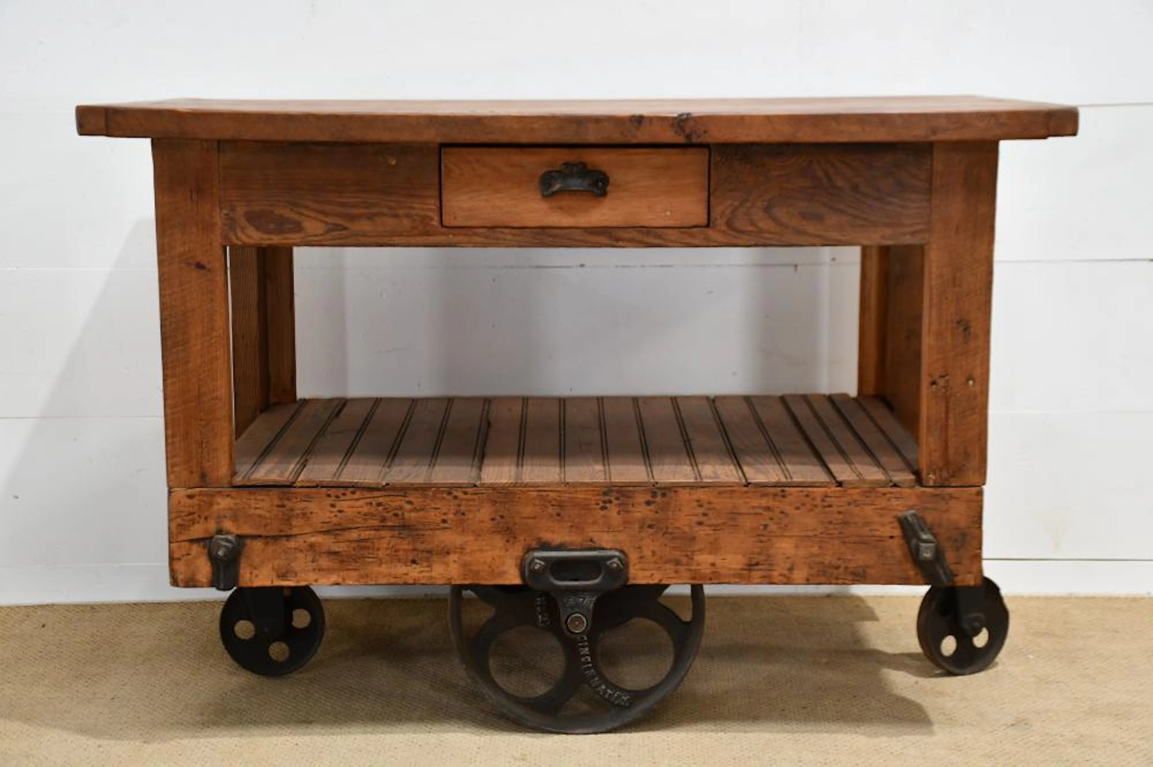 Industrial Warehouse Cart w/ Drawer 38"H, 55 1/2" x 31"