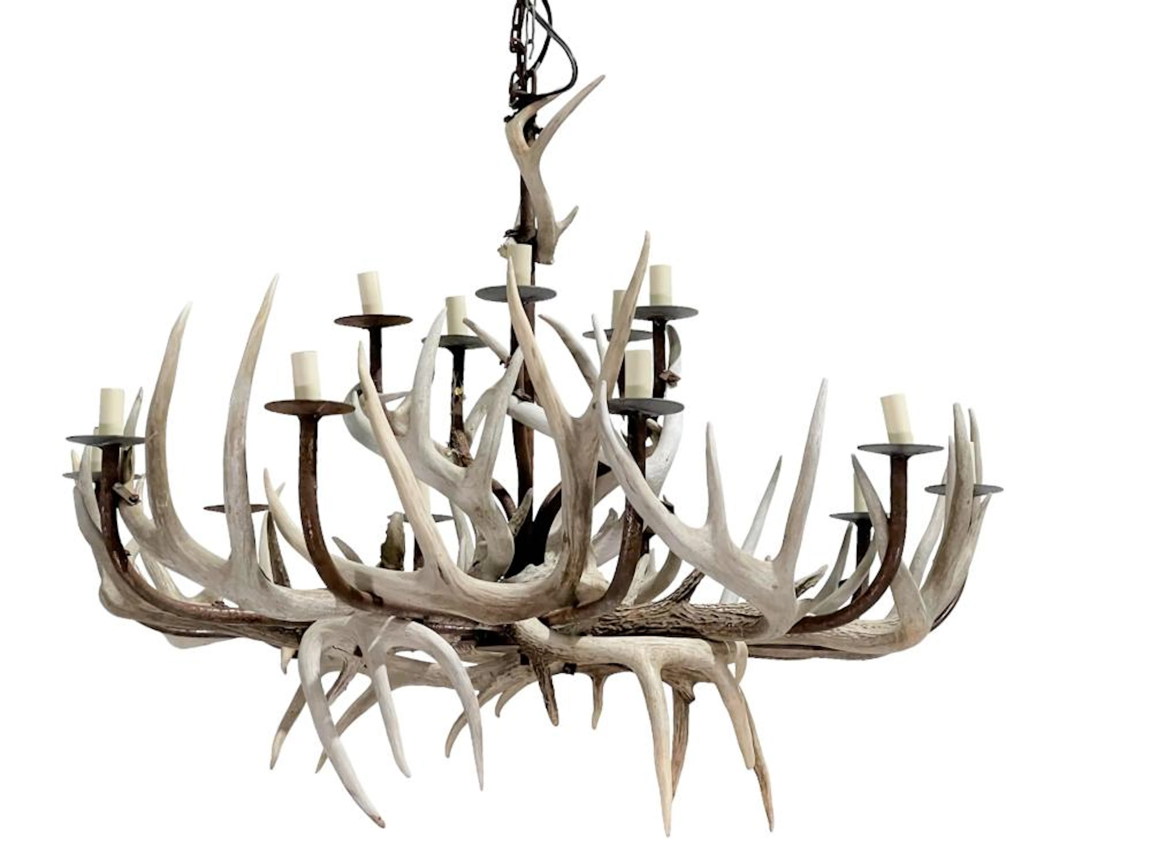 Antler Chandelier 30"H x 35" Diam.