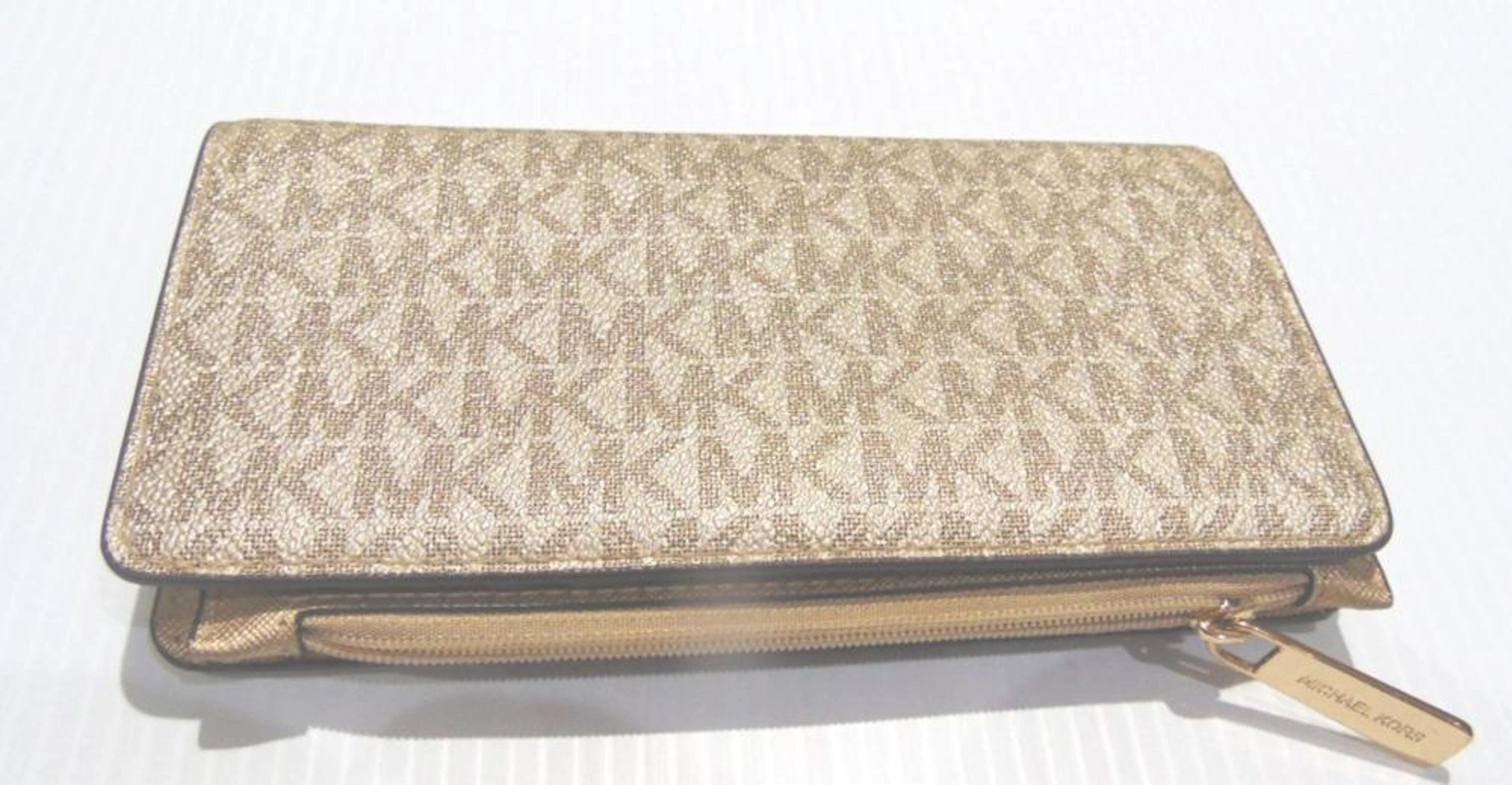 Gold Michael Kors double Snap Wallet
