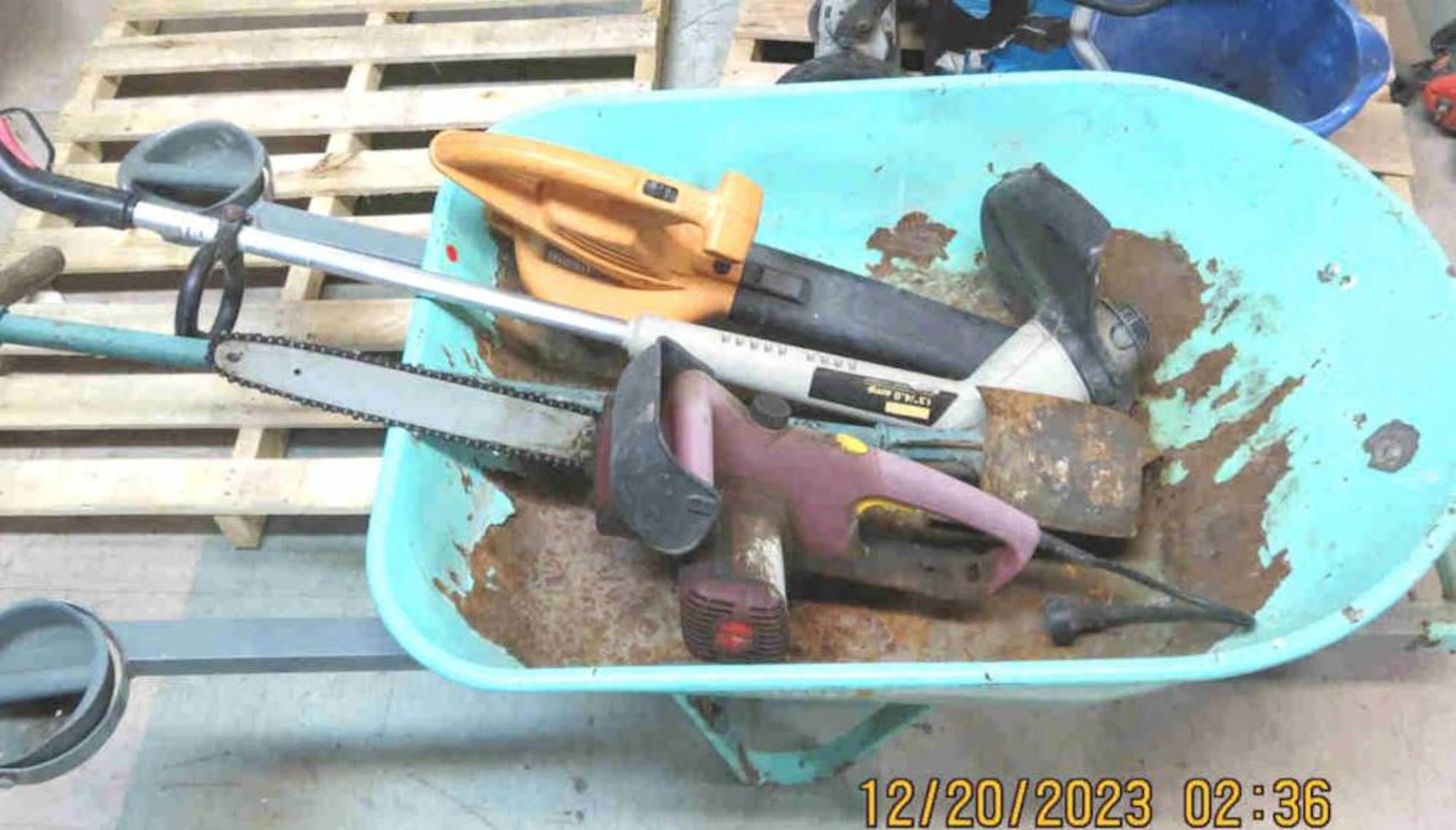 1 Of A Kind Wheel Barrel Full of Gardening Tools