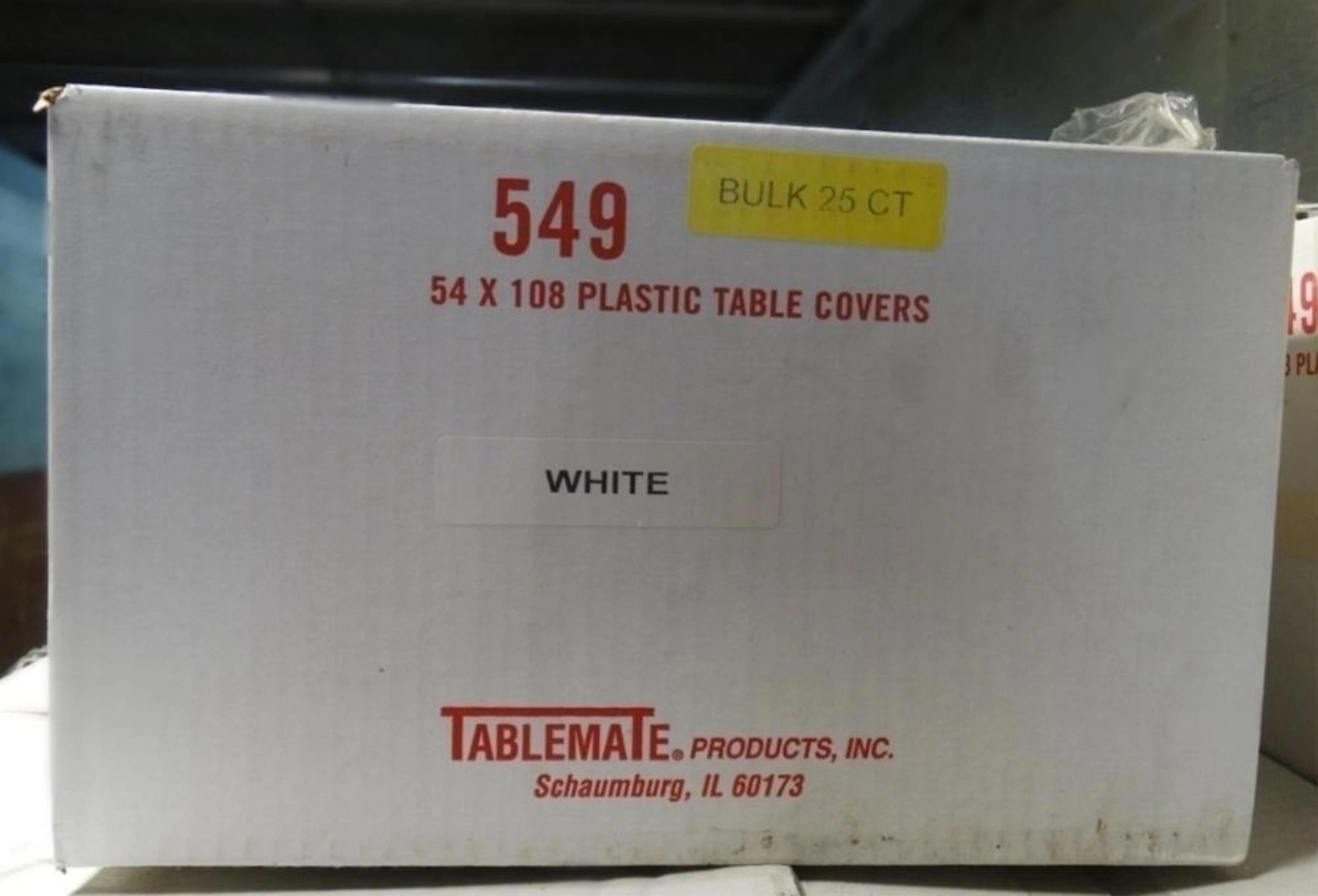 25-Table Mate 549 Plastic Table Covers 54"x108"