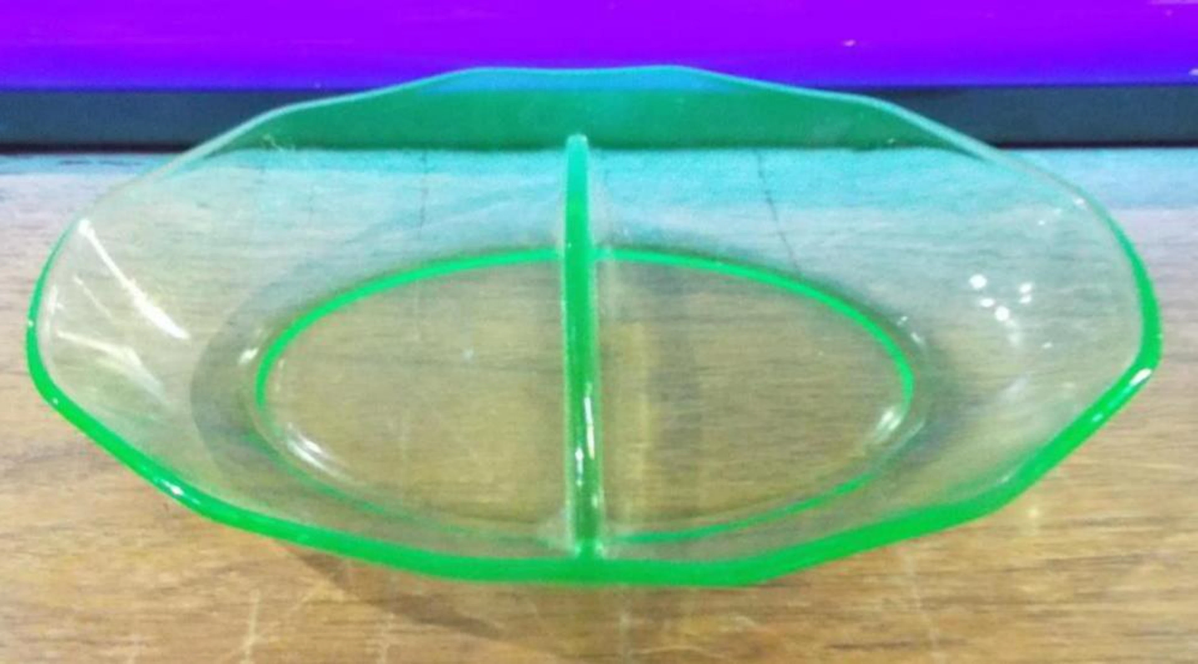 Vaseline Divided Relish Dish