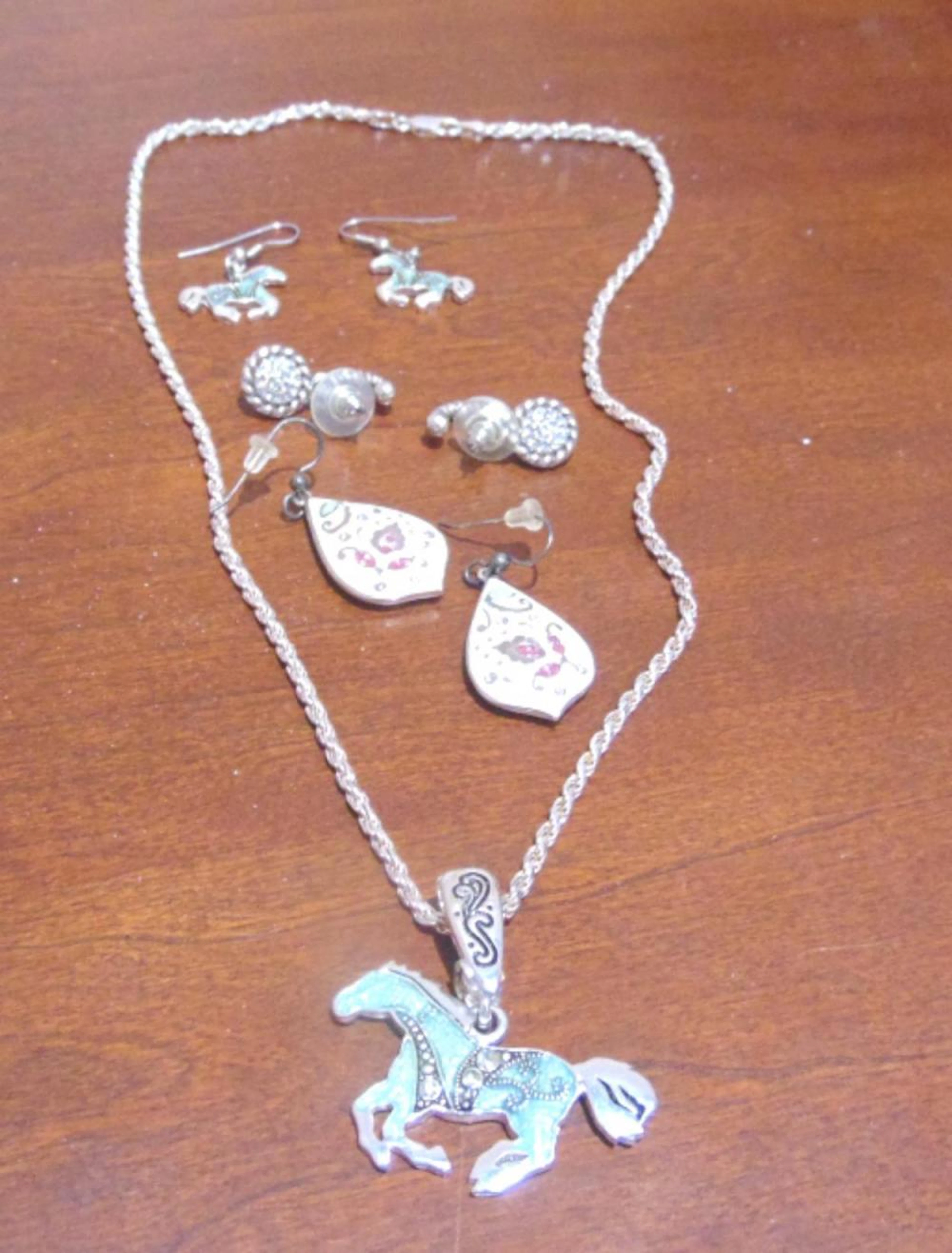 Brighton Jewelry Necklace Marked 925 & Earrings