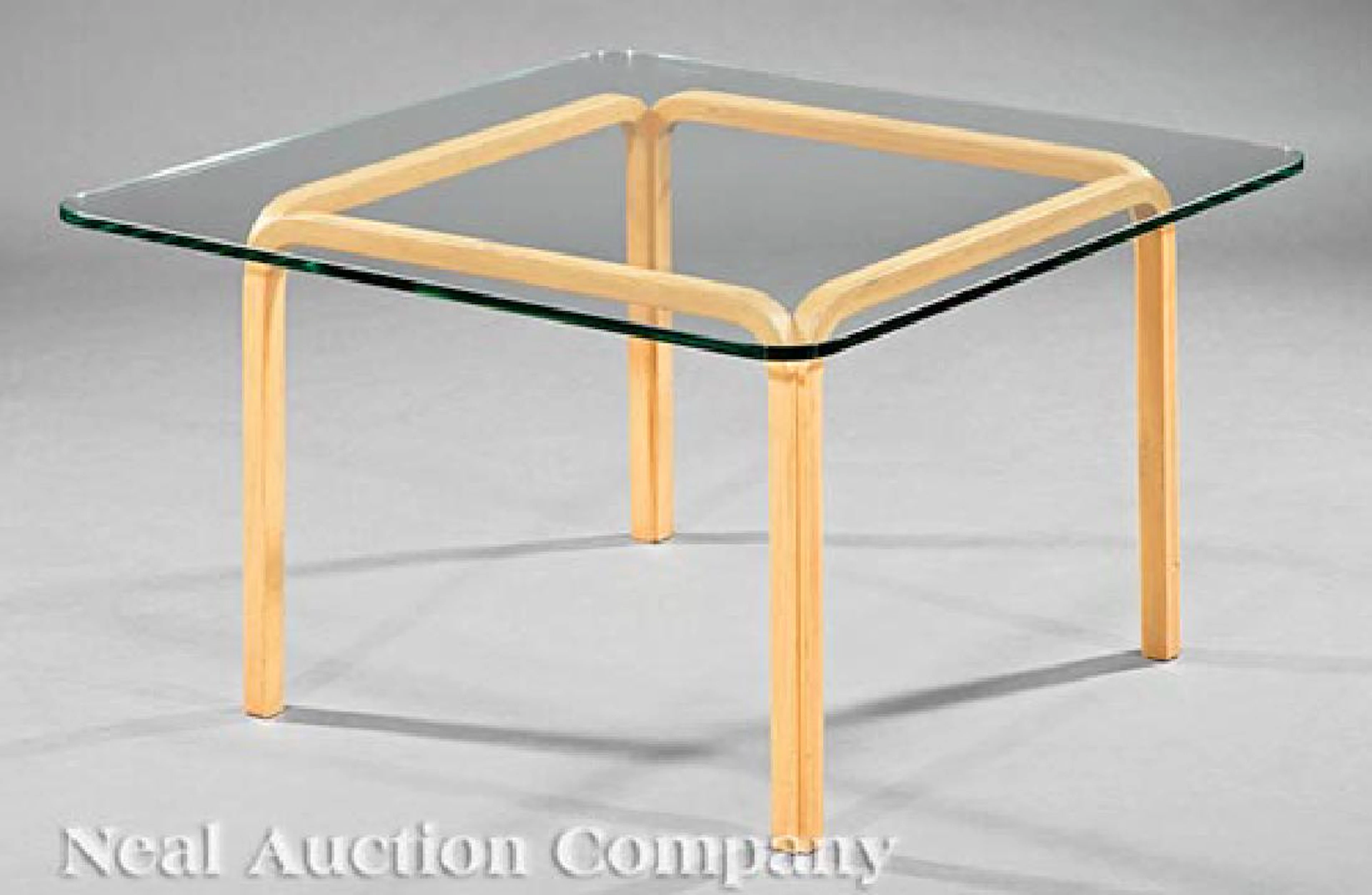 Alvar Aalto Birch and Glass Occasional Table