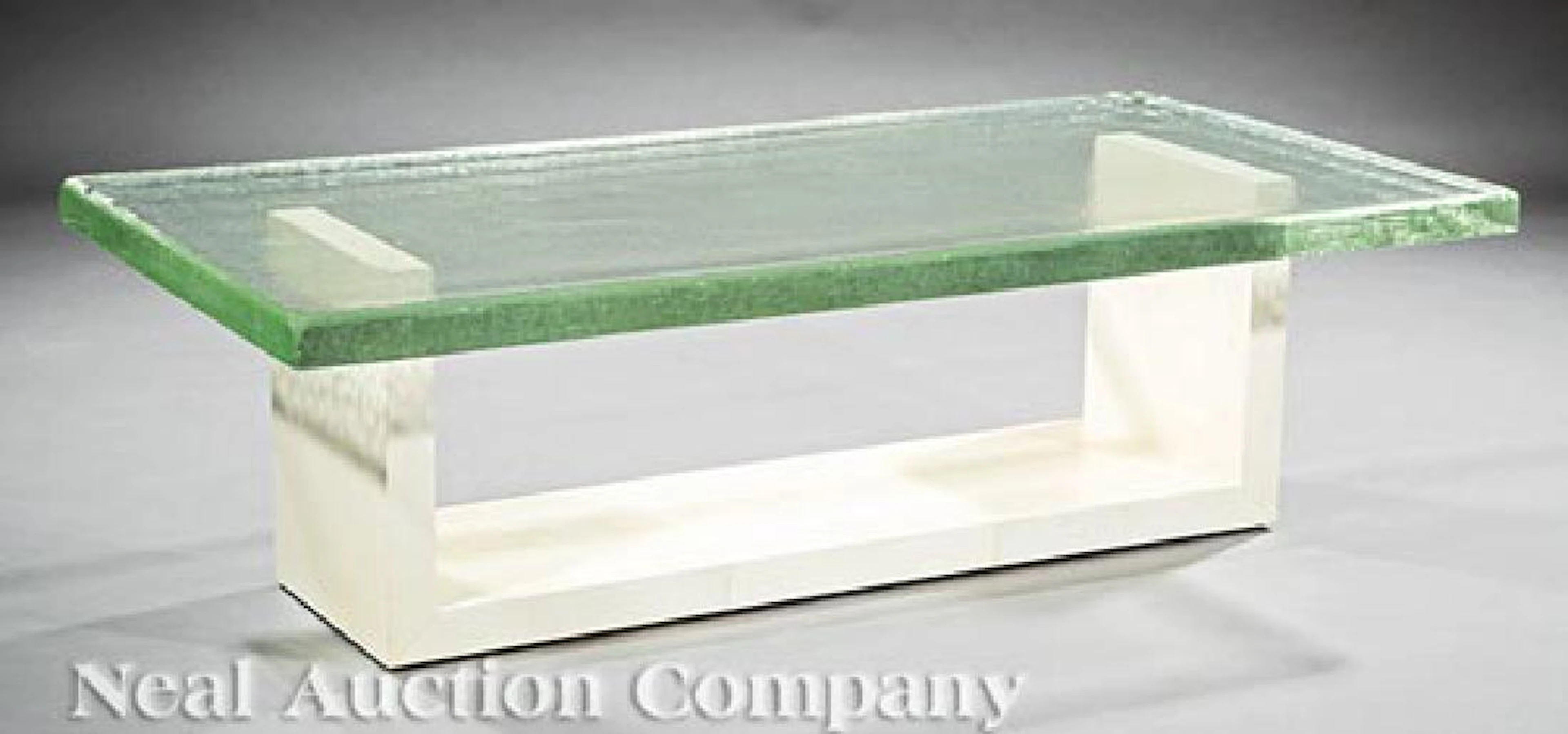 Lee Ledbetter Glass and Parchment Coffee Table