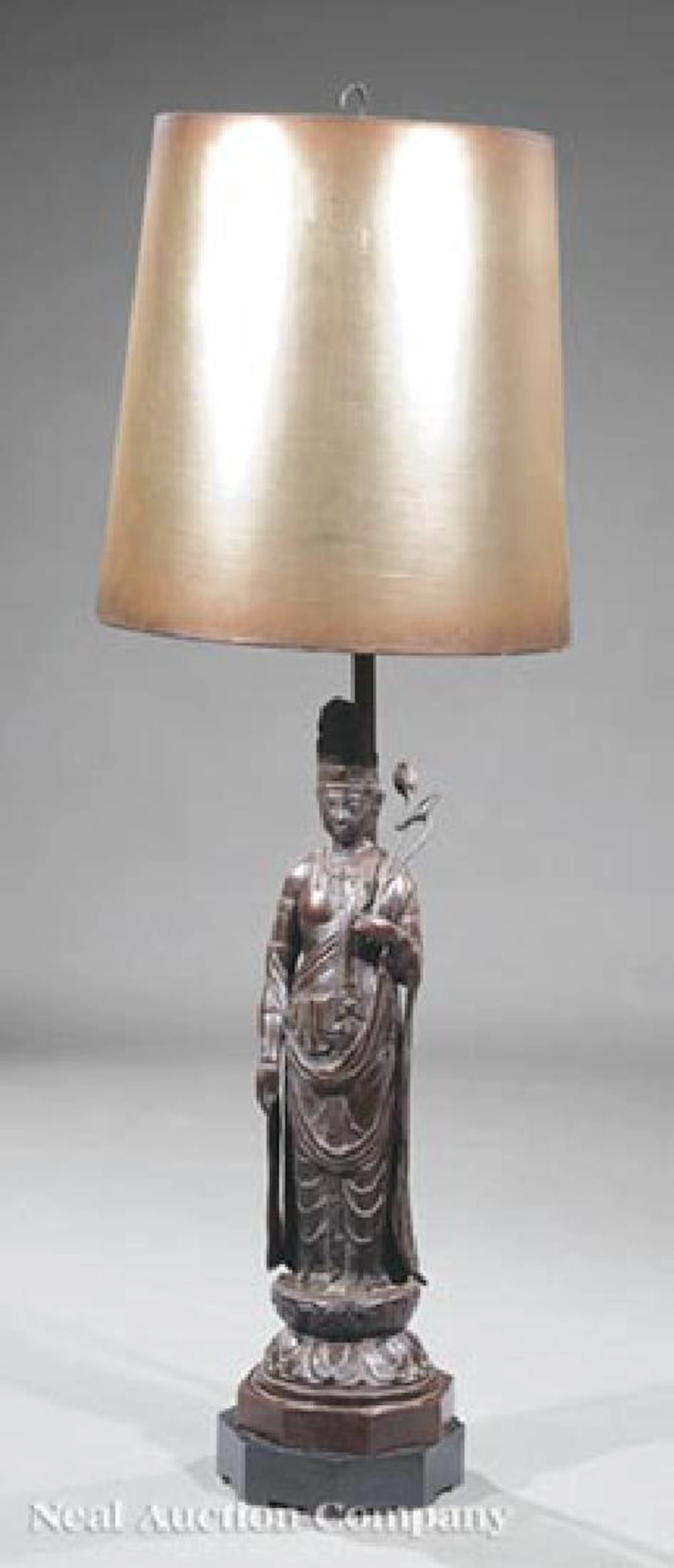 James Mont-Style Patinated-Iron Table Lamp