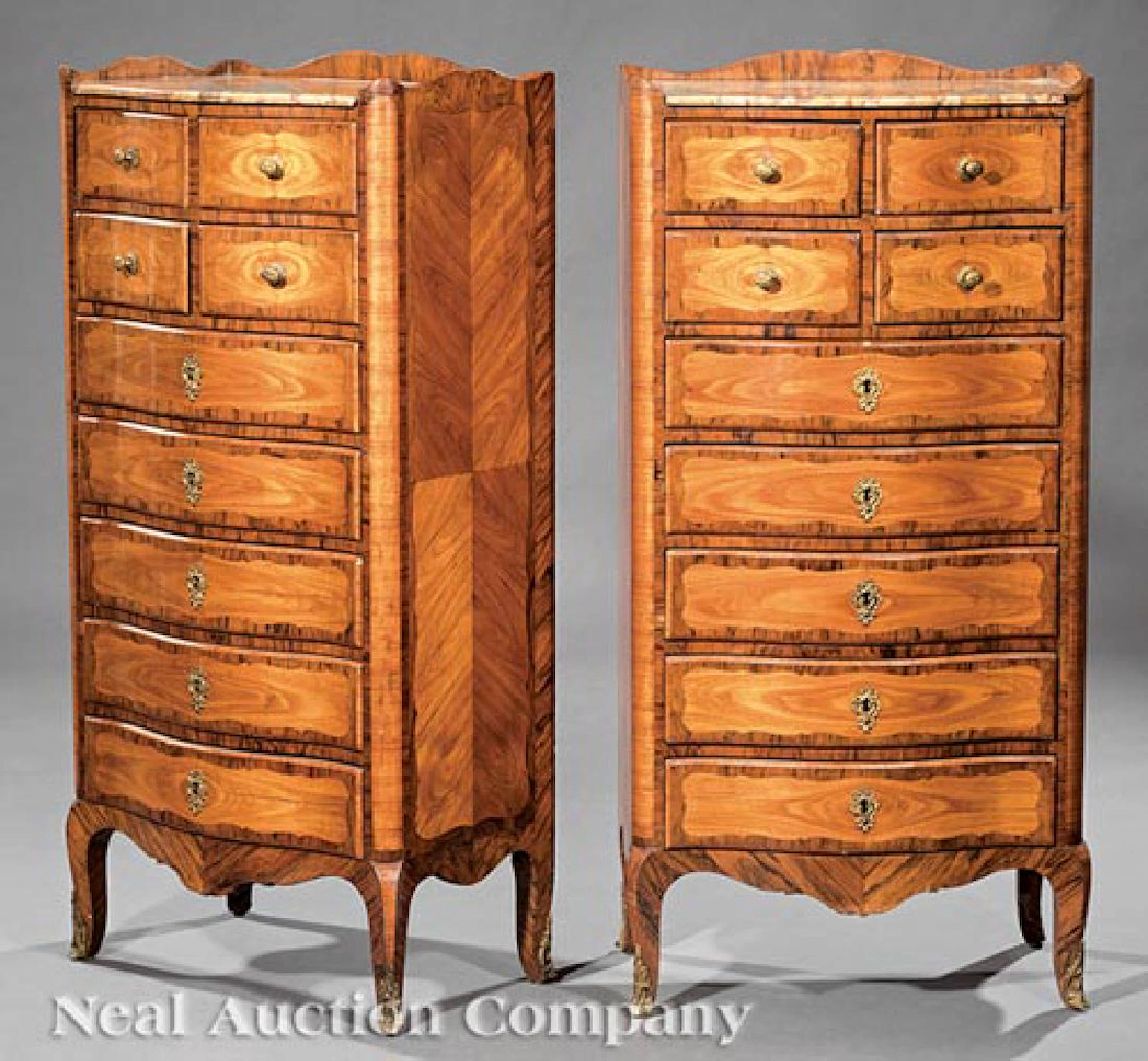 Louis XVI-Style Inlaid Rosewood Semainiers