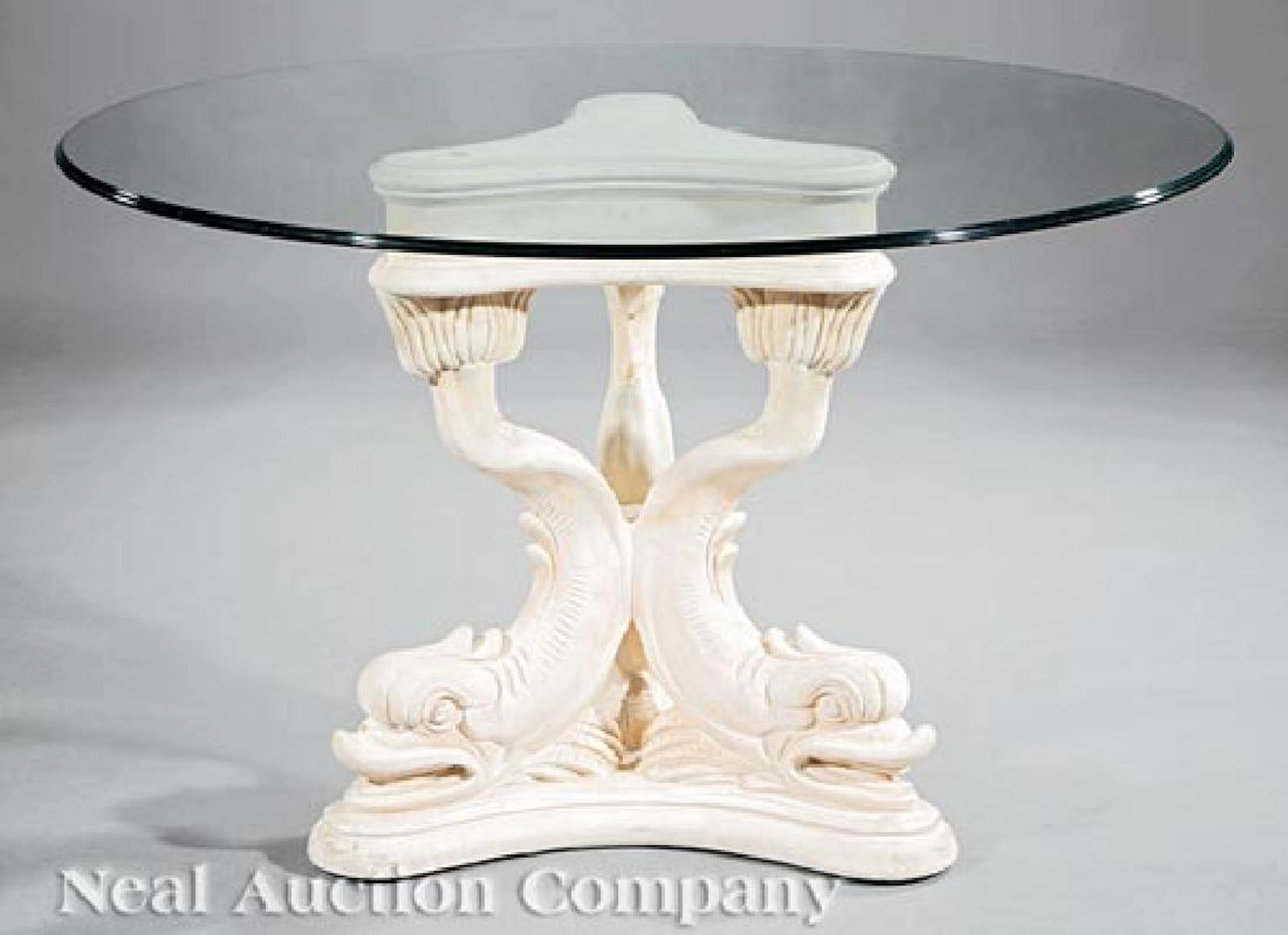 Continental Plaster and Glass Center Table