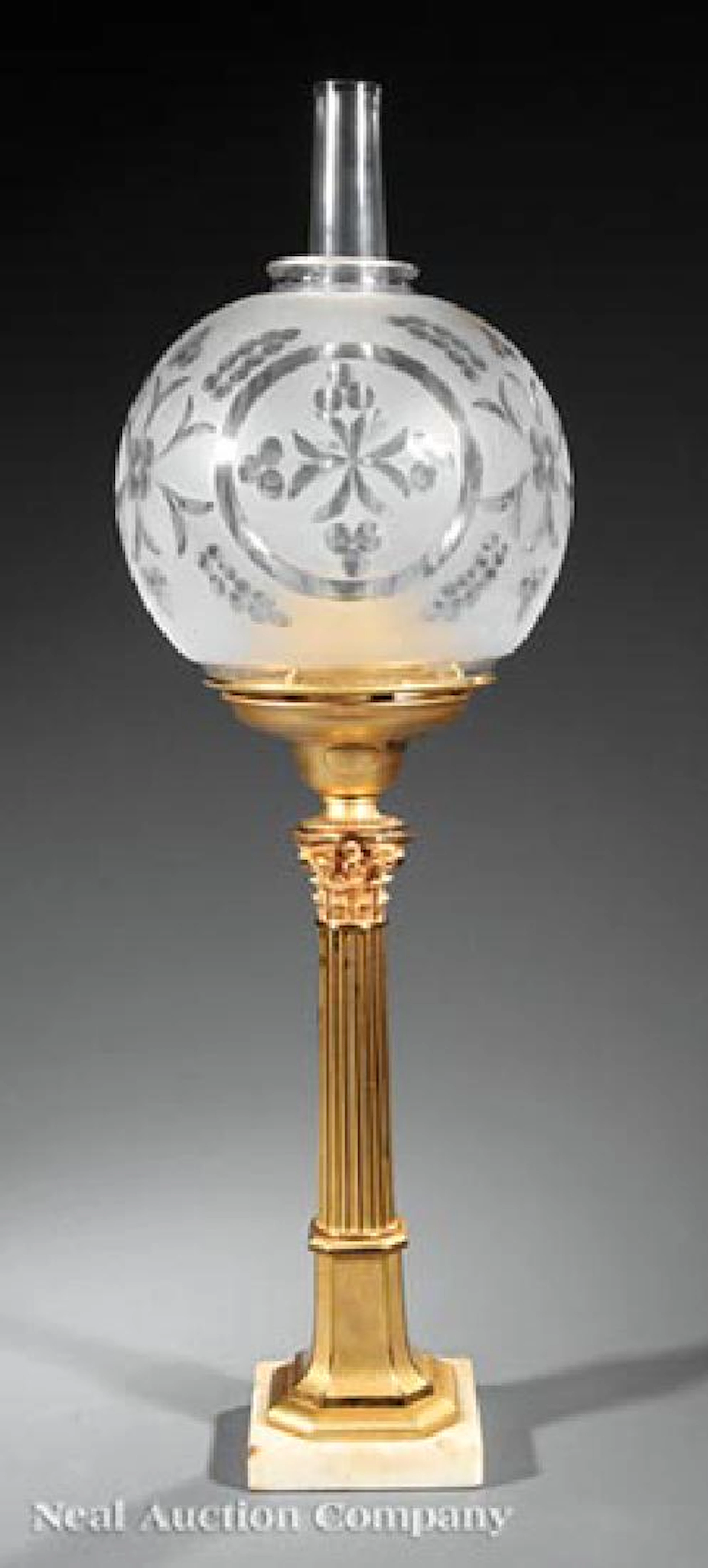 Dietz Brothers & Co. Gilt Bronze Solar Lamp