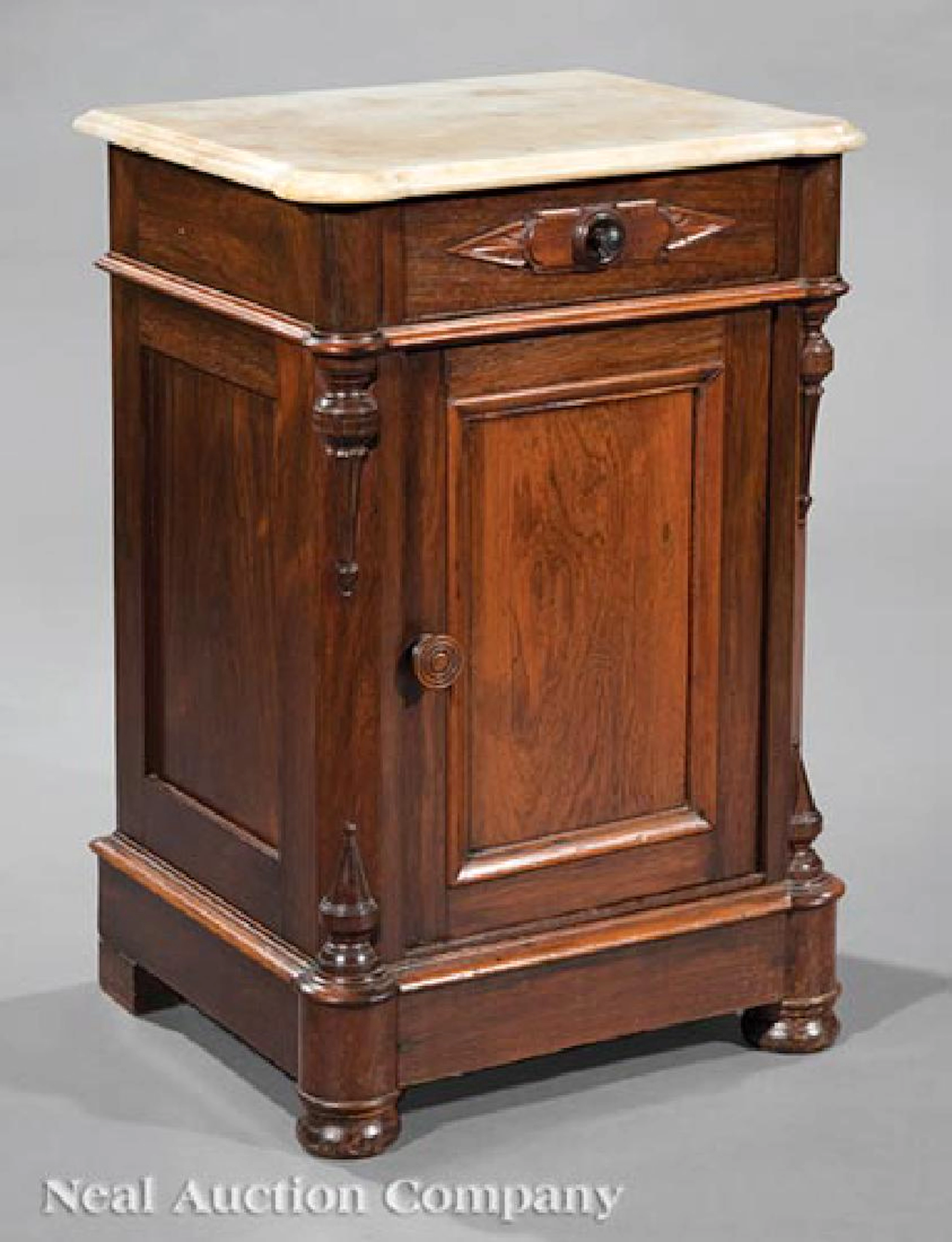 Americcan Carved Rosewood Bedside Commode