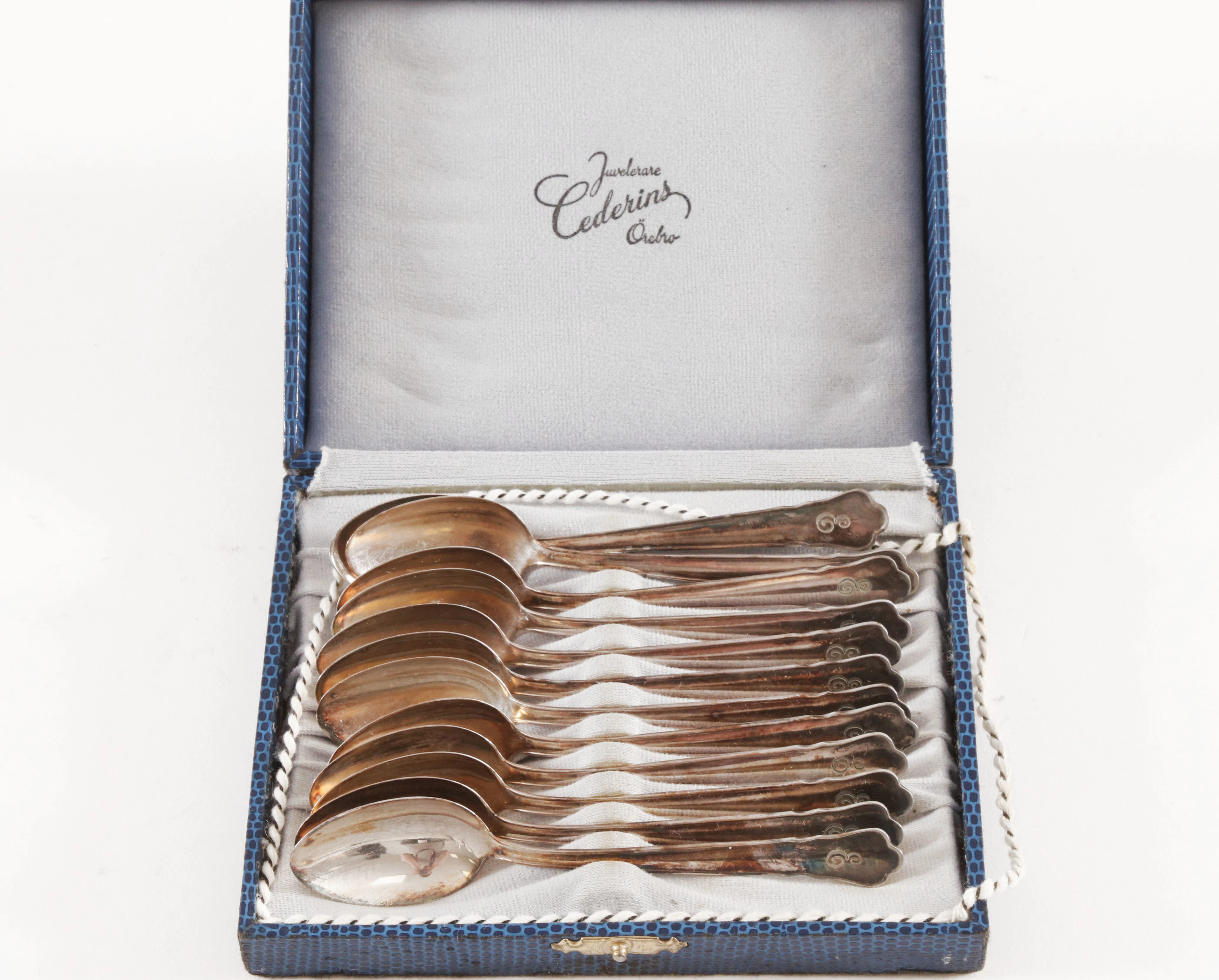 Kaffeskedar 12st, silver, "Chippendale"