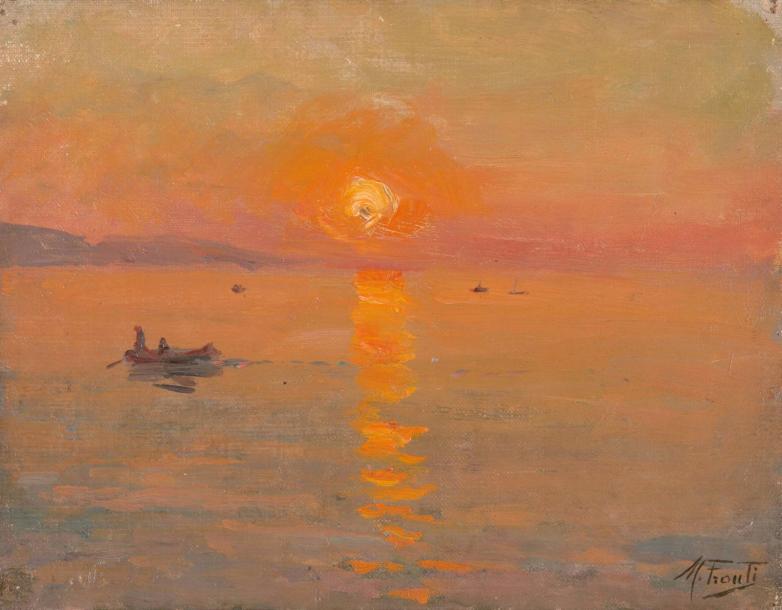 Michel FRONTI (1862-?) Le coucher de soleil