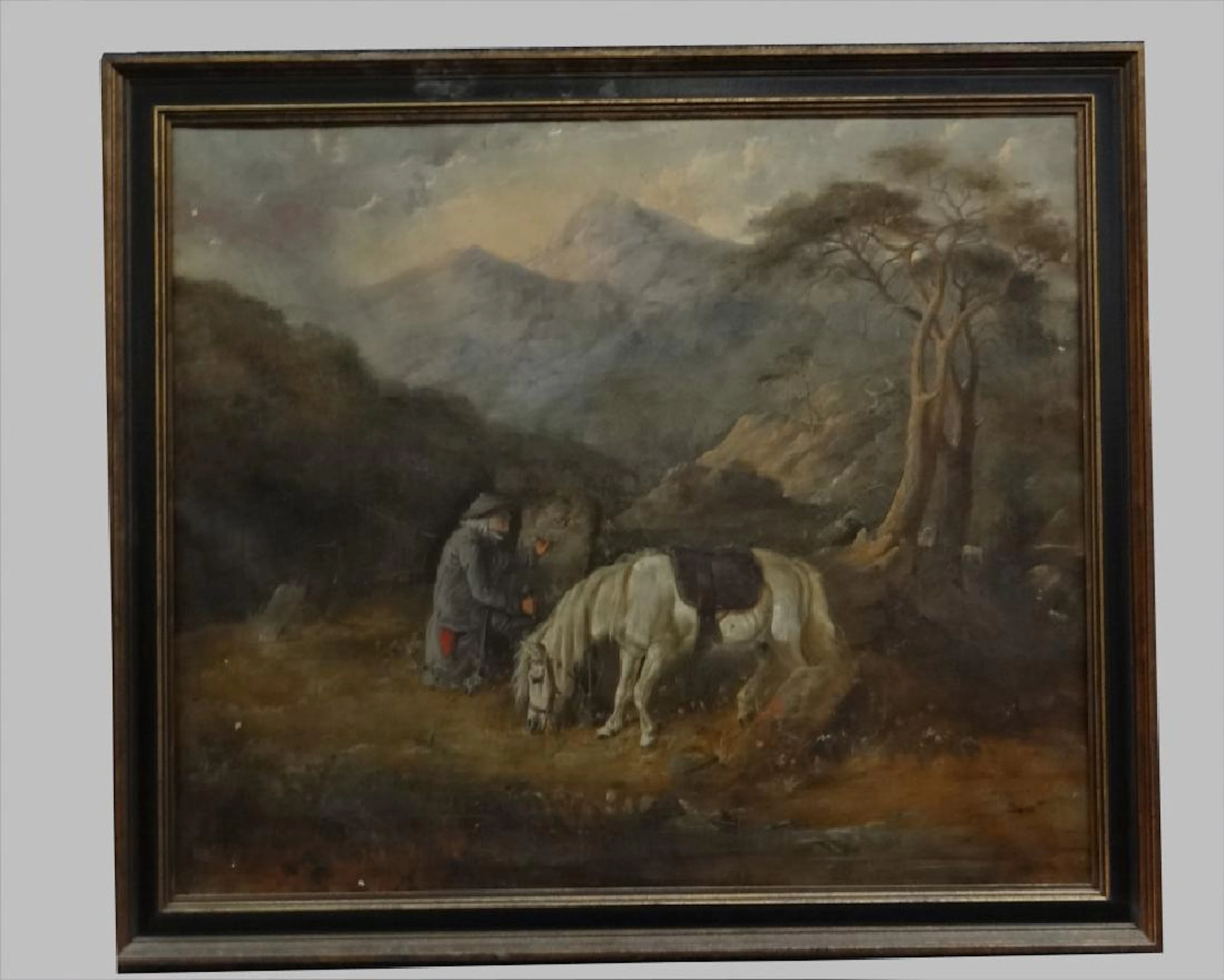 19thc. o/c "keeping the monument" unsgnd