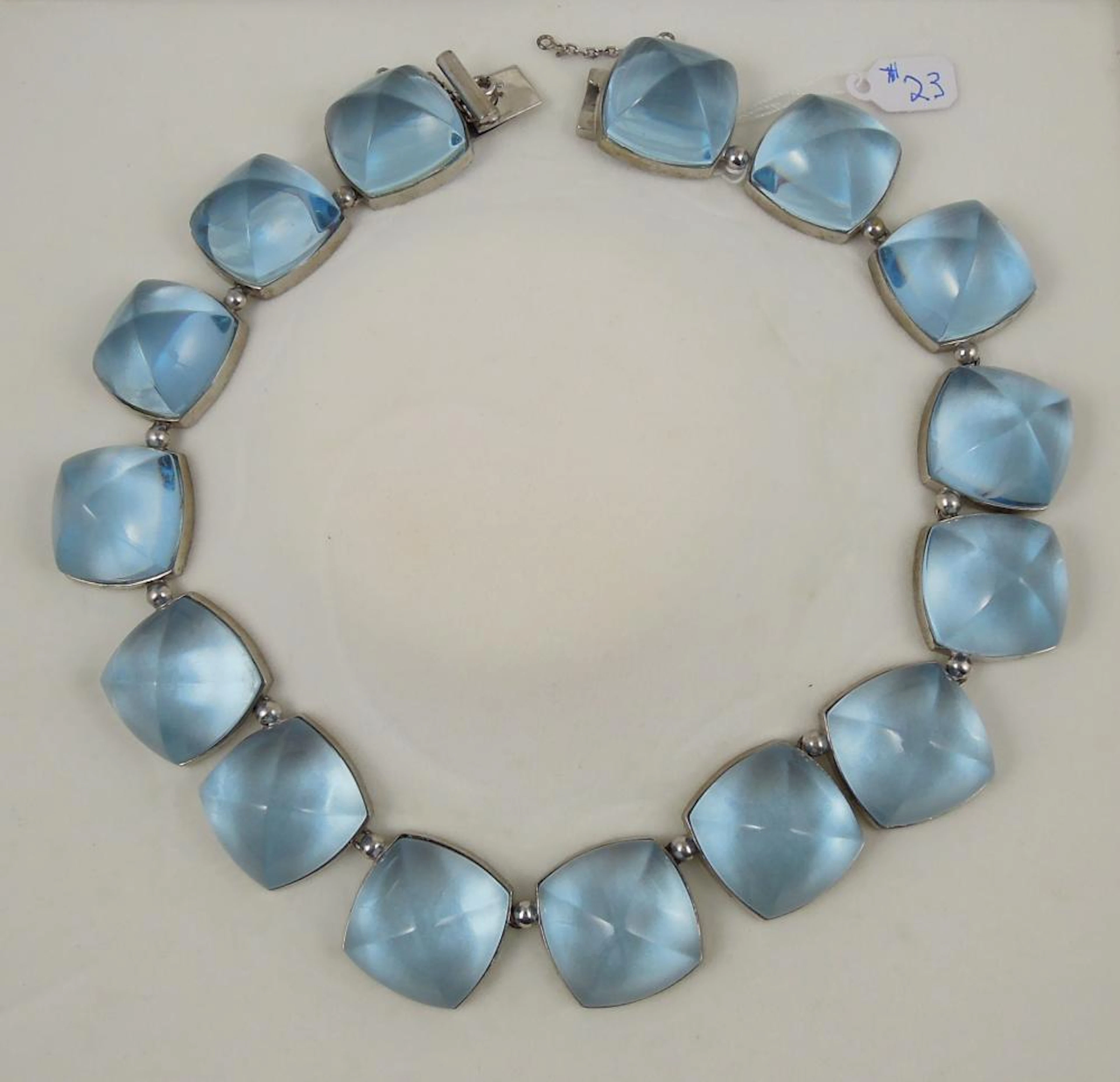 BACCARAT "MEDICIS" STERLING SILVER & CRYSTAL NECKLACE