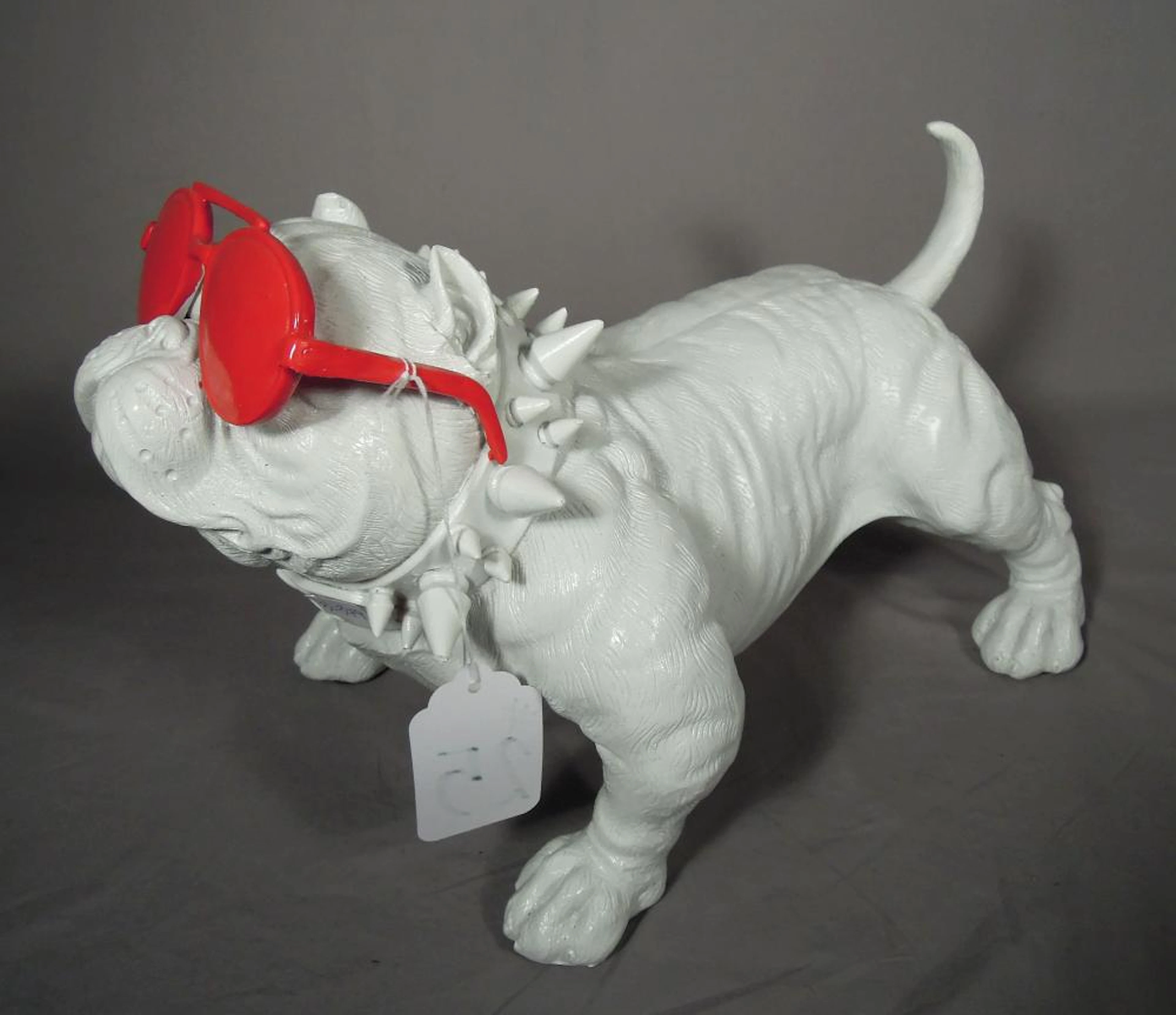 HAND PAINTED POP ART COMPOSITION BULLDOG SCULPTURE
