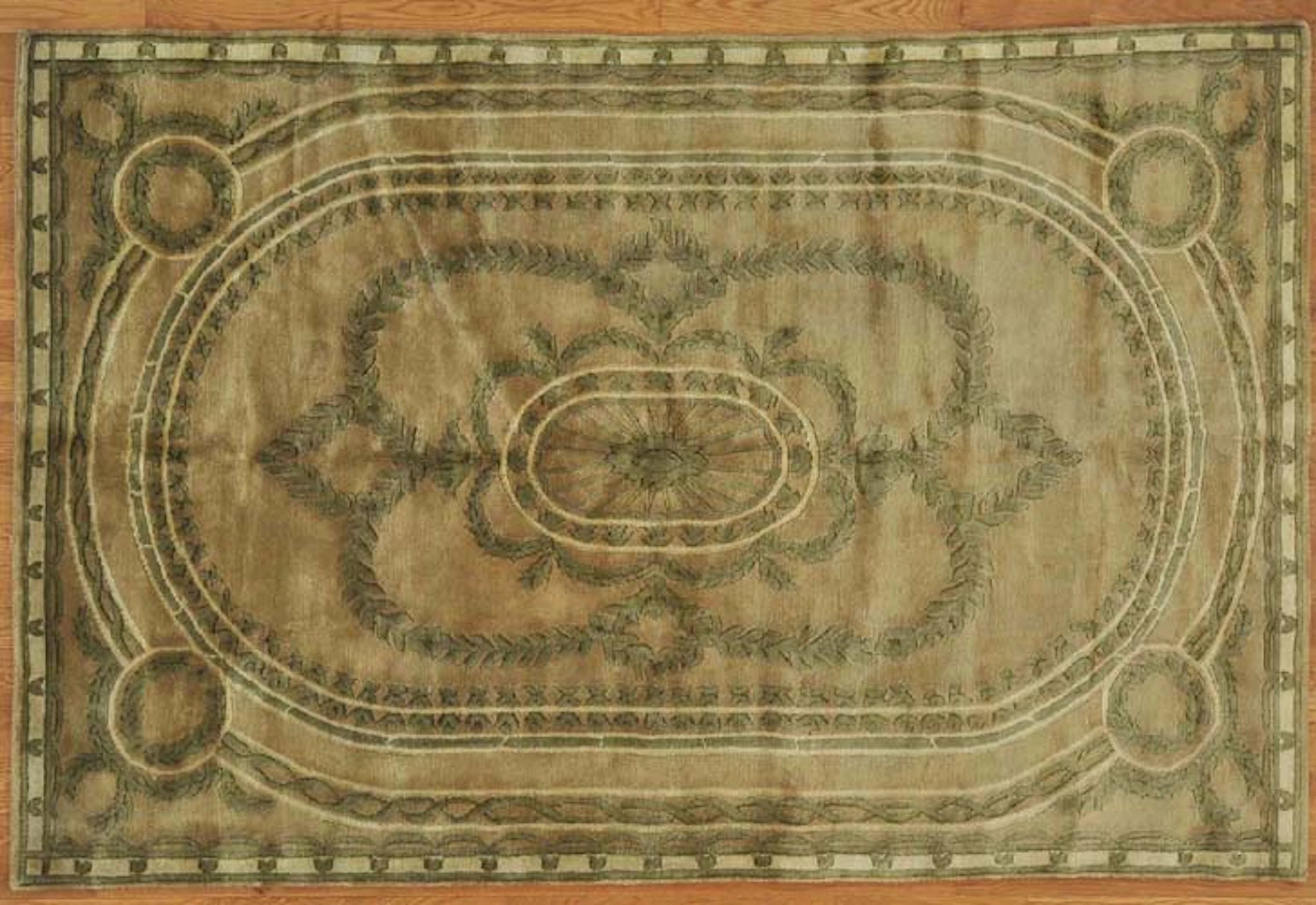 MODERN HAND KNOTTED FRENCH DESIGN NEPALI AREA RUG