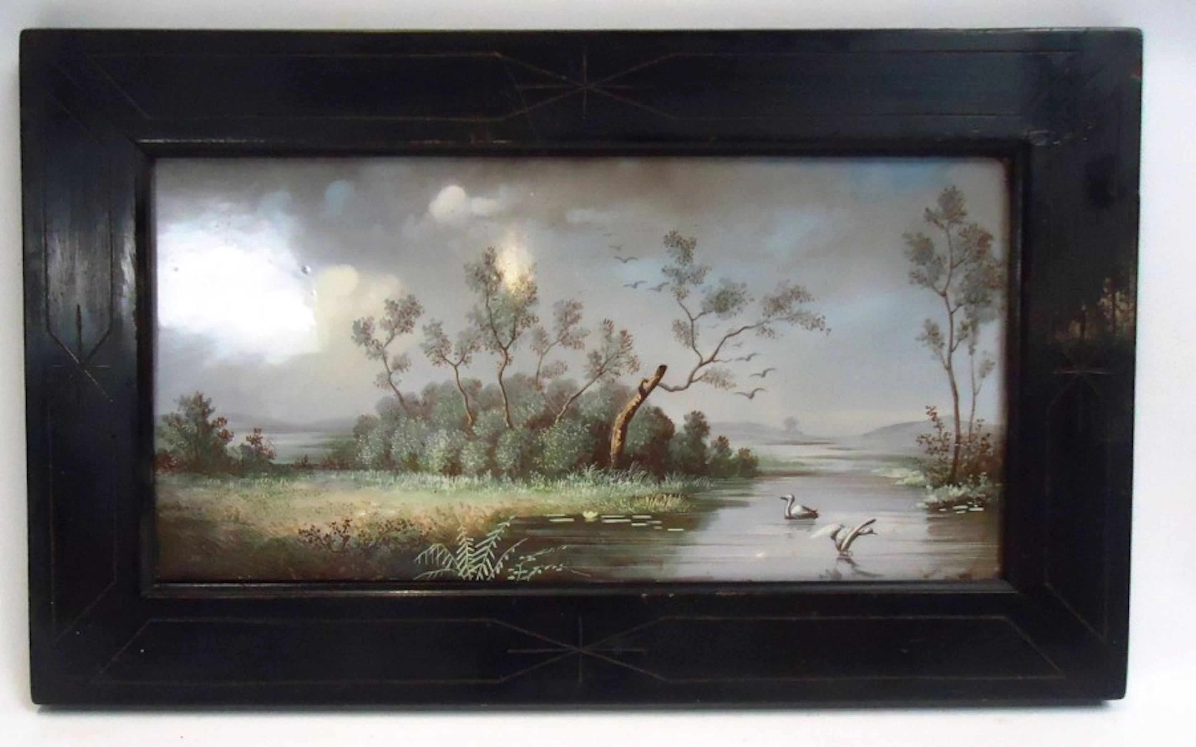 Plaque en ceramique cour d'eau38,5 x 19 cm (à vue)