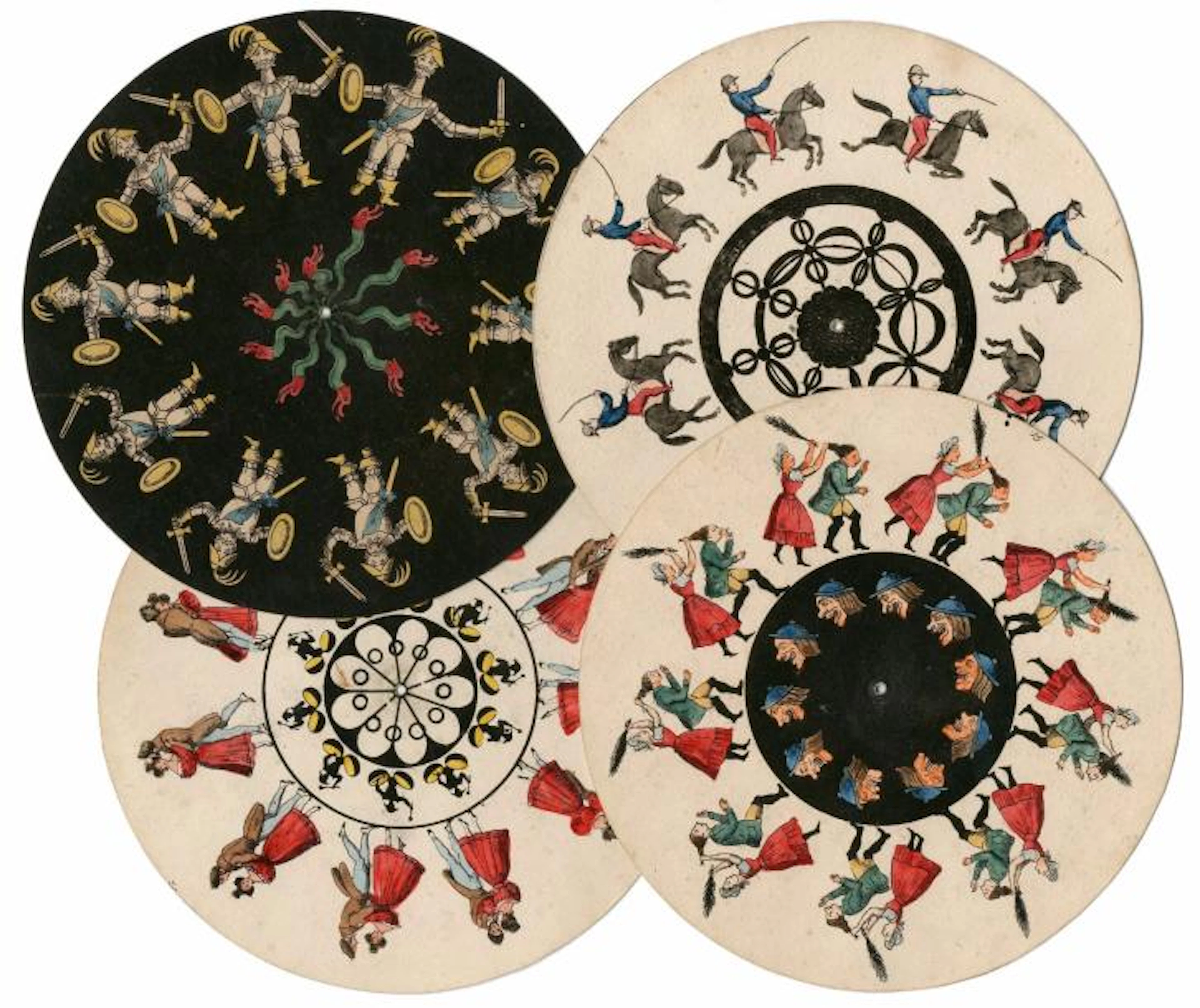 4 disques de phénakistiscope Danse