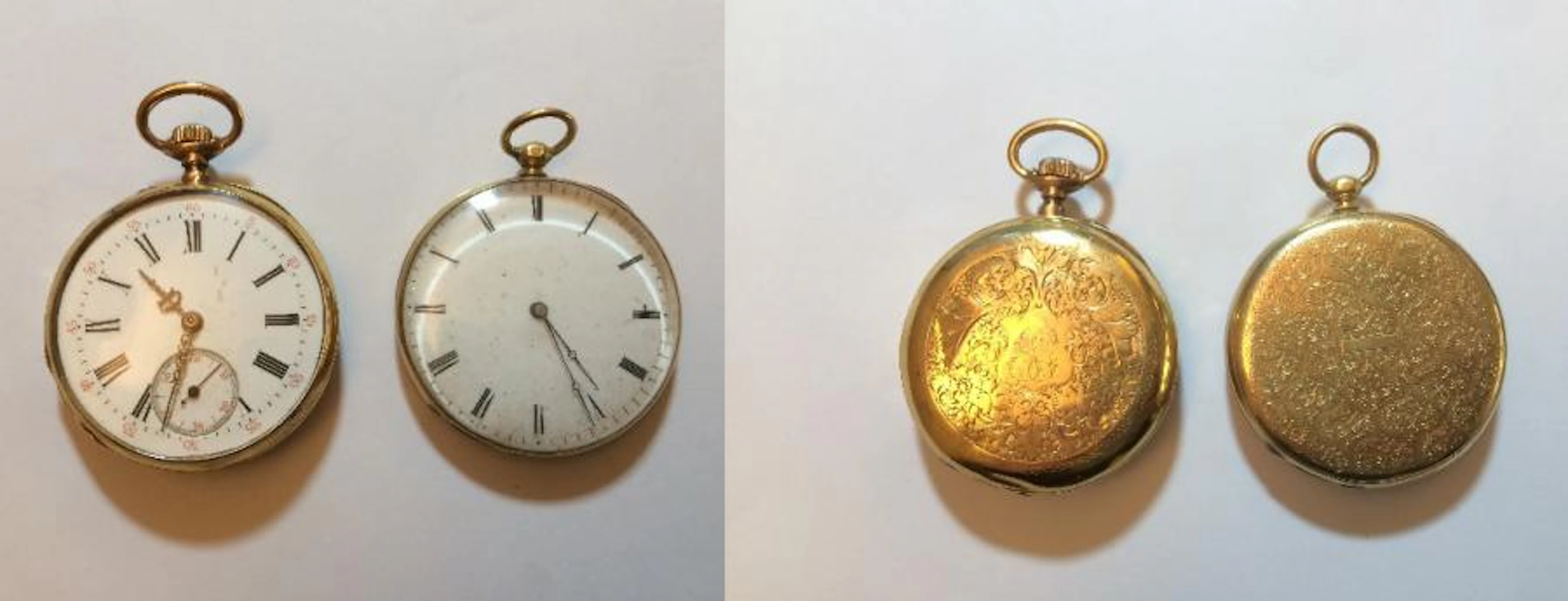 Lot de trois montres gousset en or 18K dont…