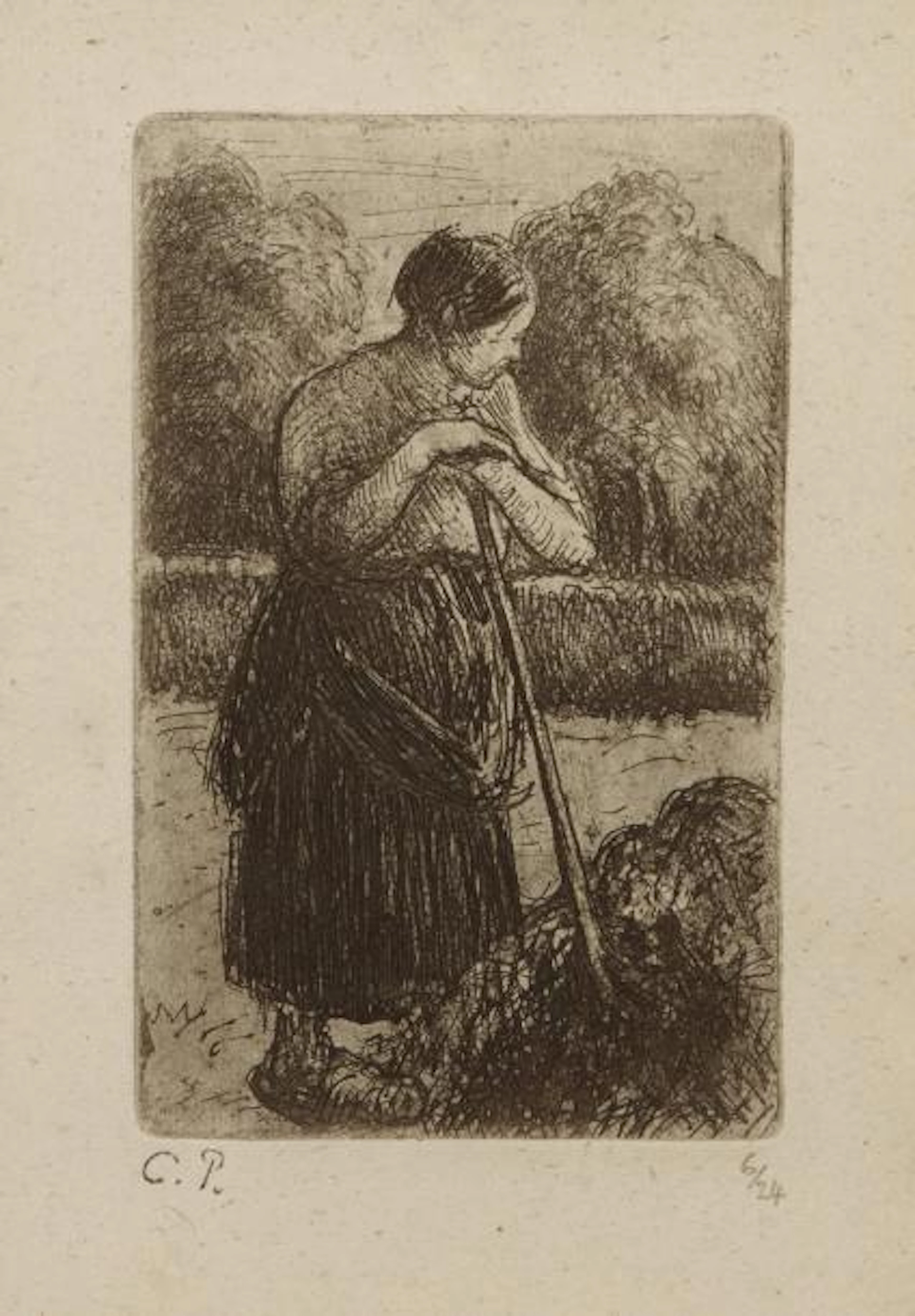 Camille PISSARRO (1830-1903) Paysanne à…