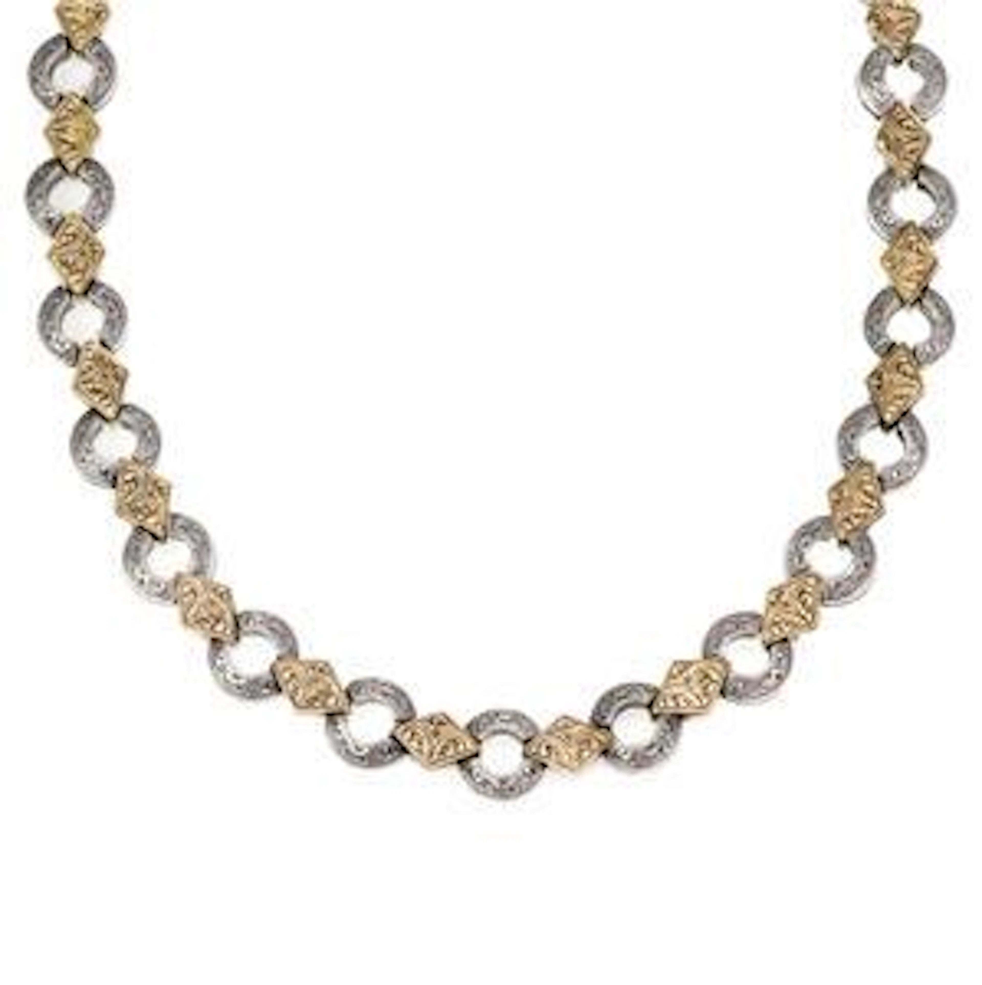 Konstantino 18k YGold 925 Silver Engraved Fancy Link