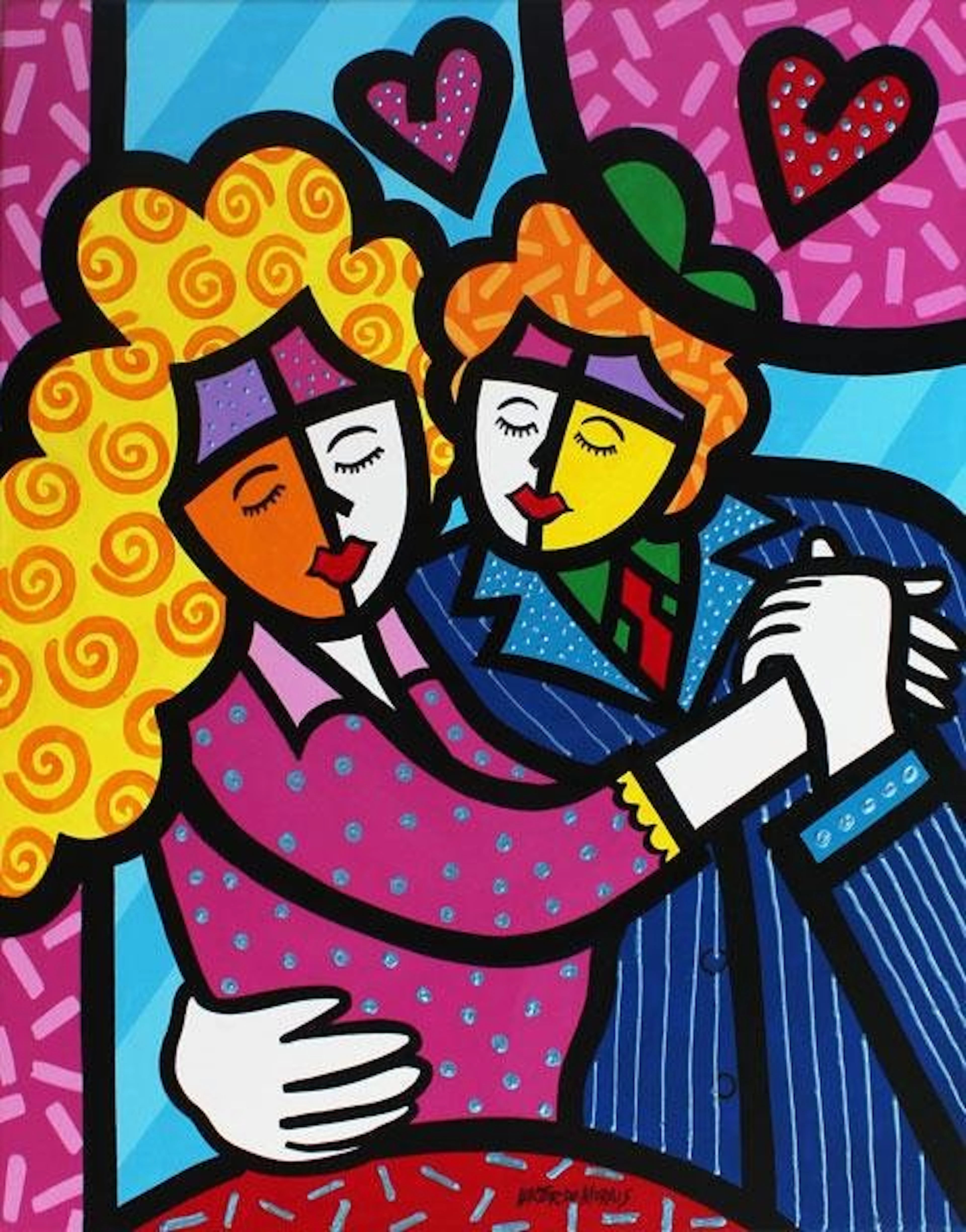 MORAIS ** DANCING COUPLE ** SIGNED ORIGINAL ACRYLIC