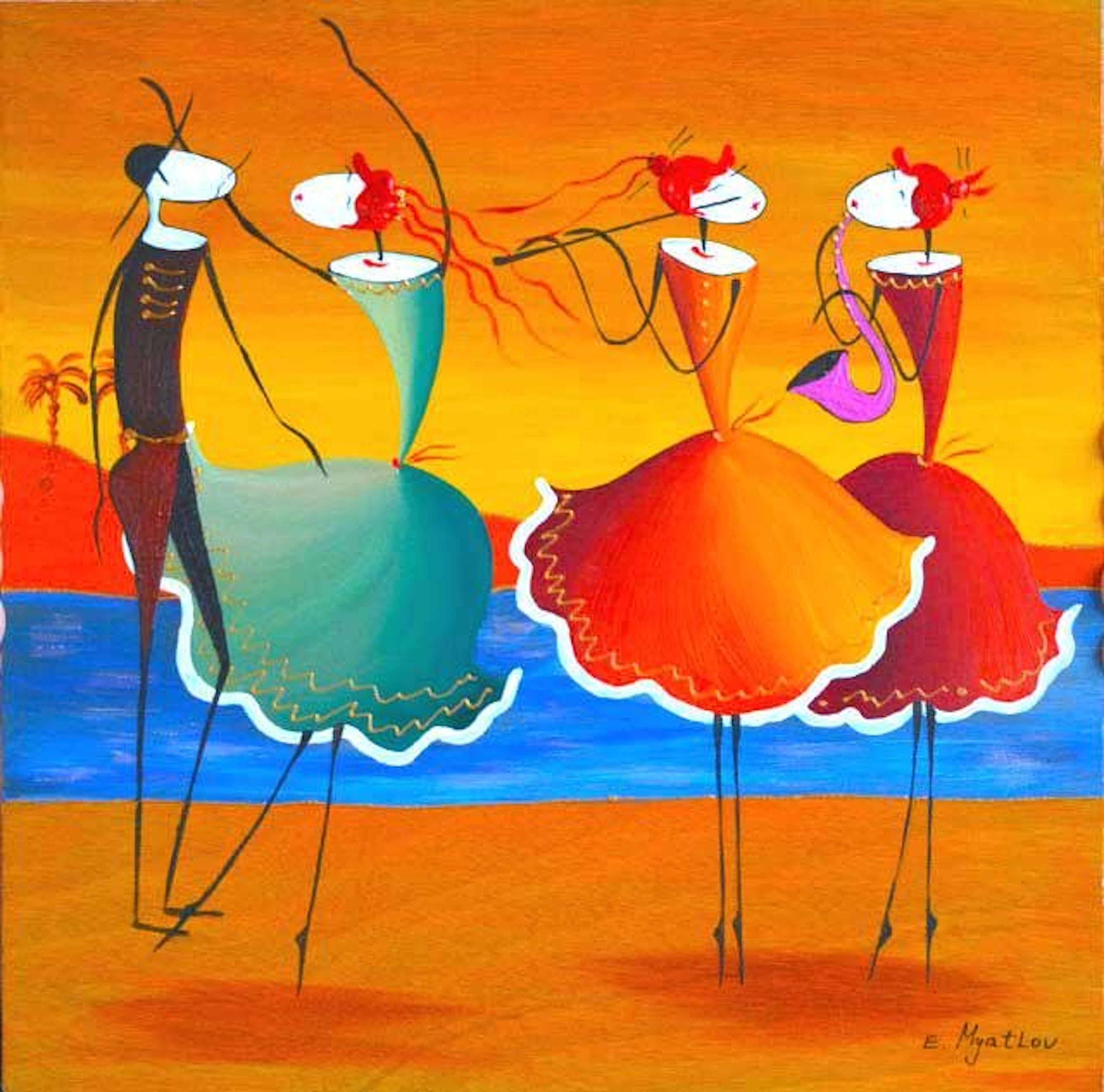 MYATLOV **DREAM DANCE ** SIGNED ORIGINAL OIL