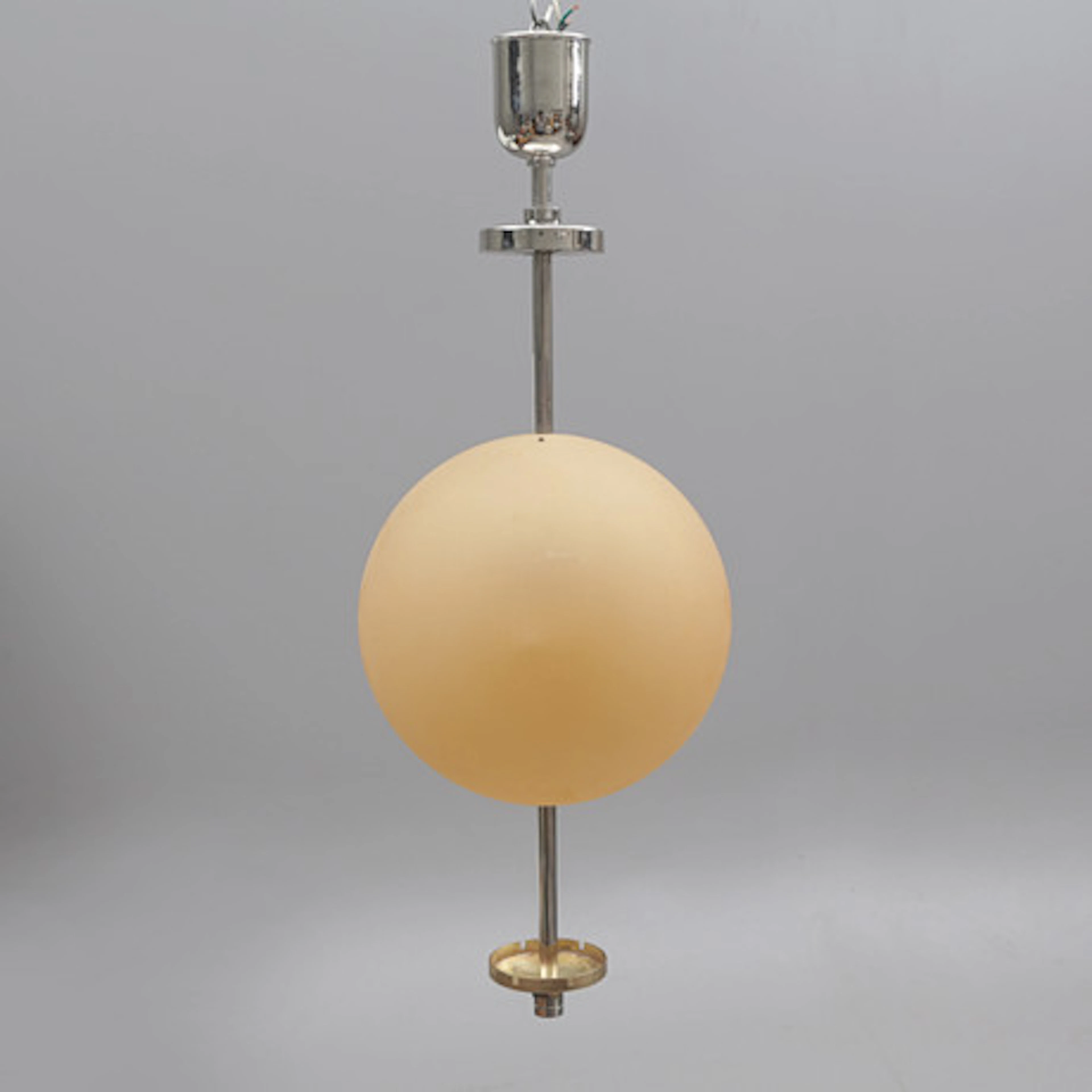 SATURNUSLAMPA, glas/metall, 1900-tal.