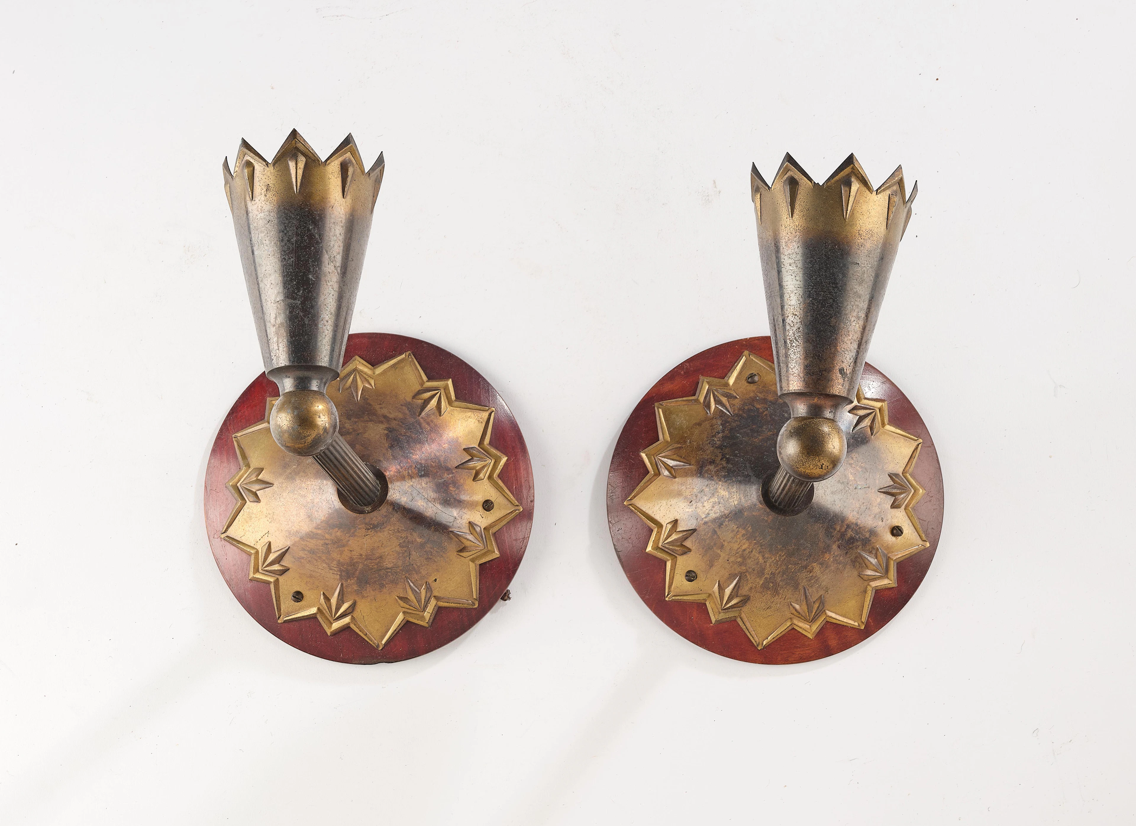 A pair of wall appliques in the manner of Dagobert Peche