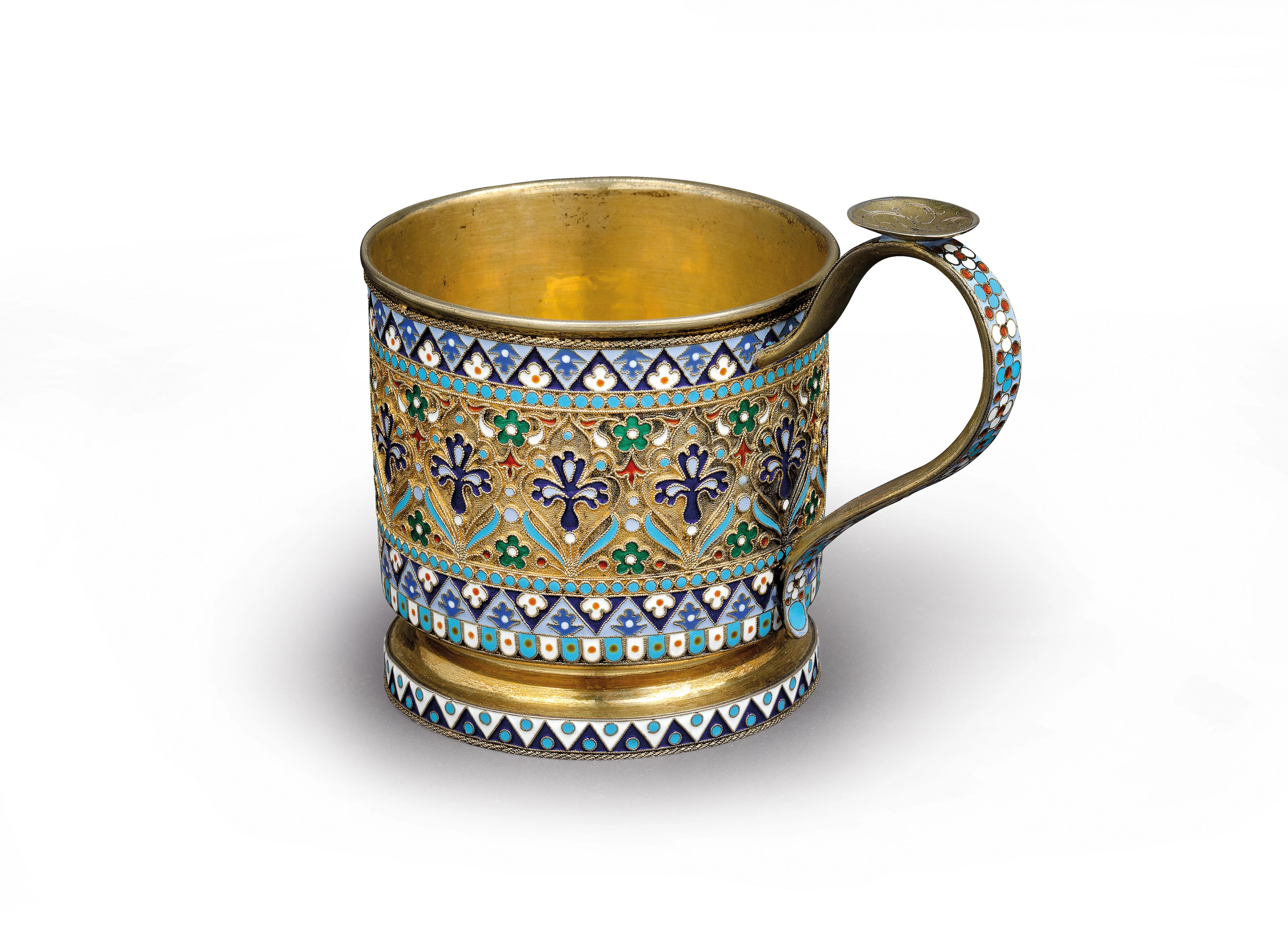 "OWTSCHINNIKOW" - a cloisonné glass holder from Moscow