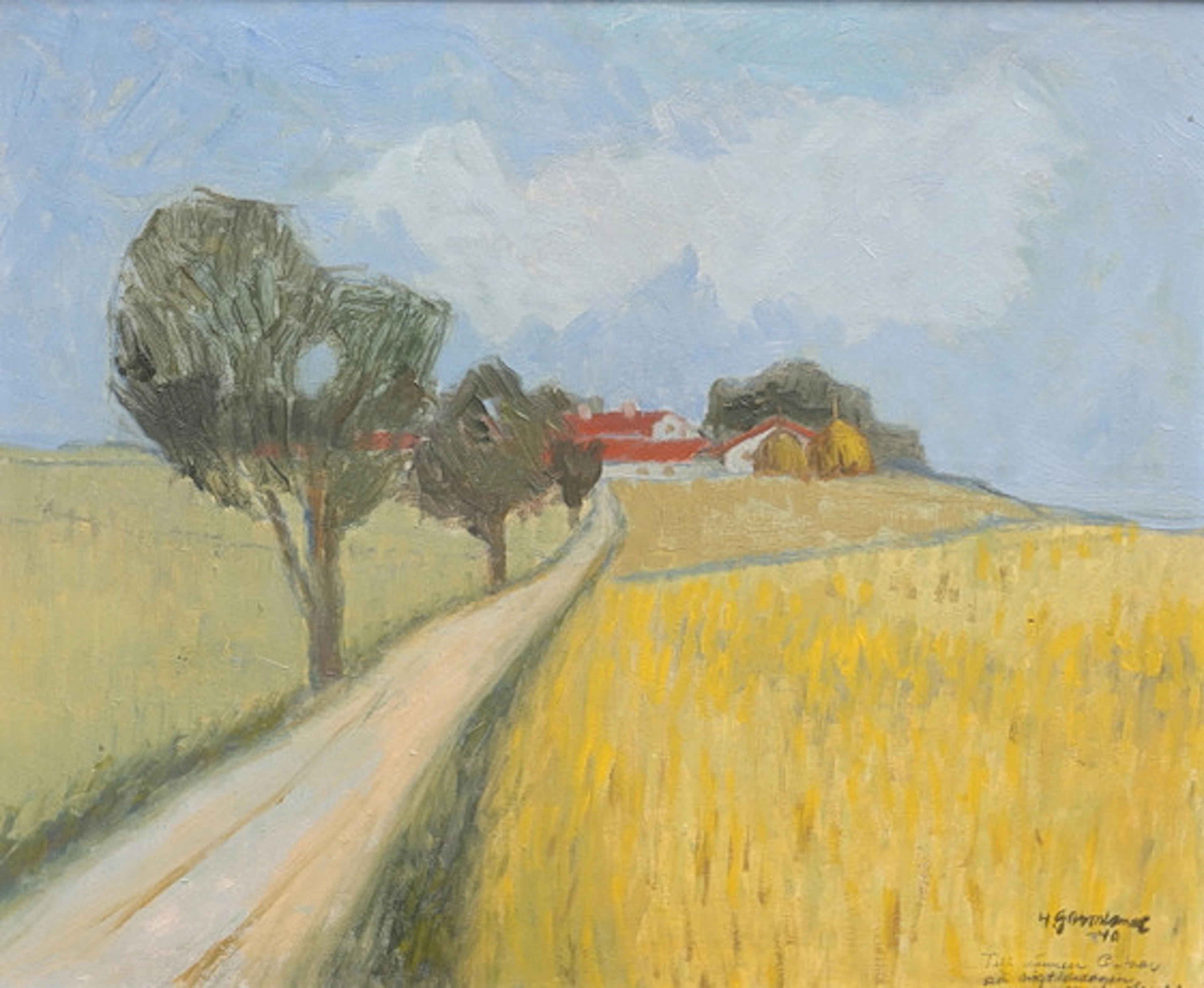HARALD GARMLAND. Olja på pannå, landskap, …