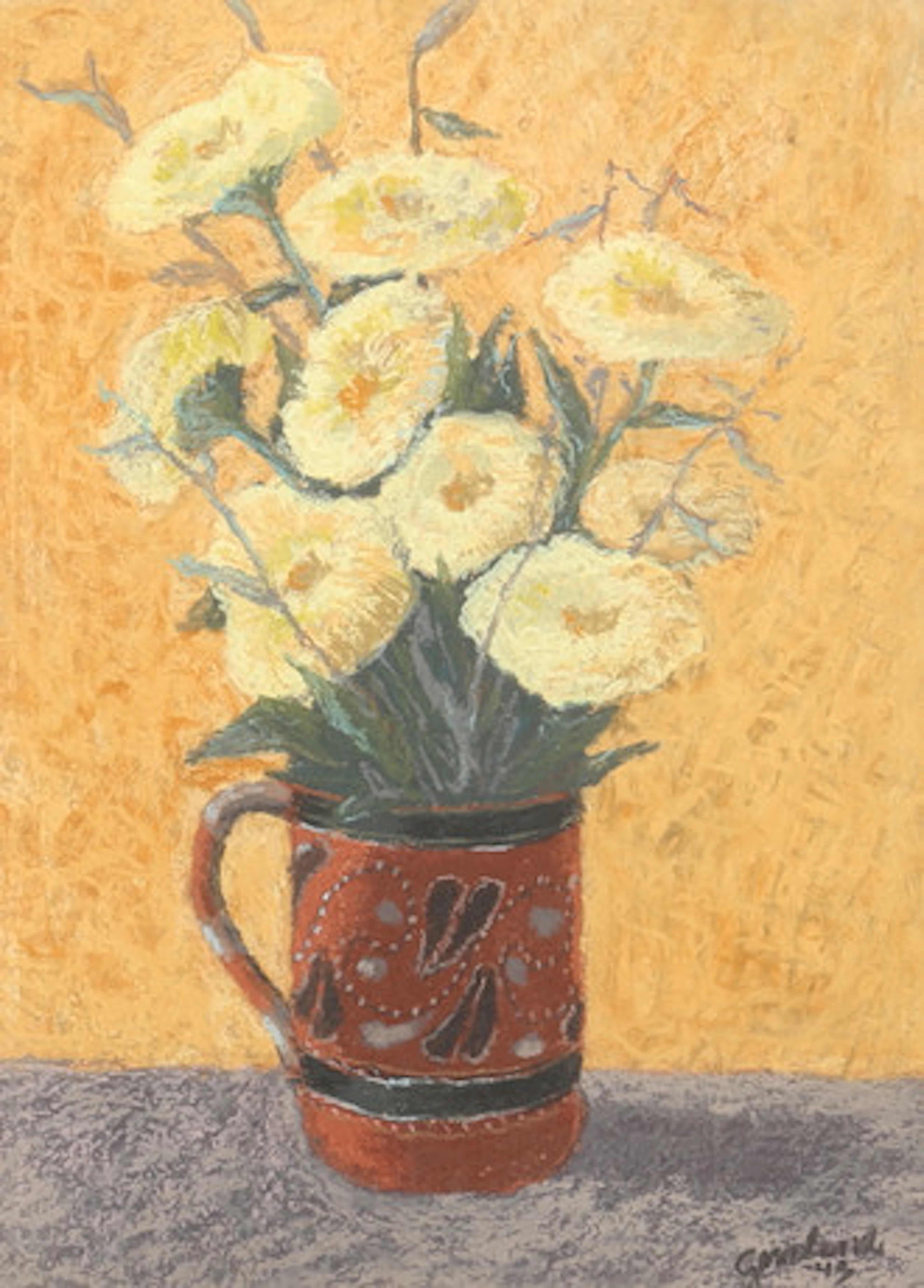 HARALD GARMLAND. gouache, blomsterstillebe…