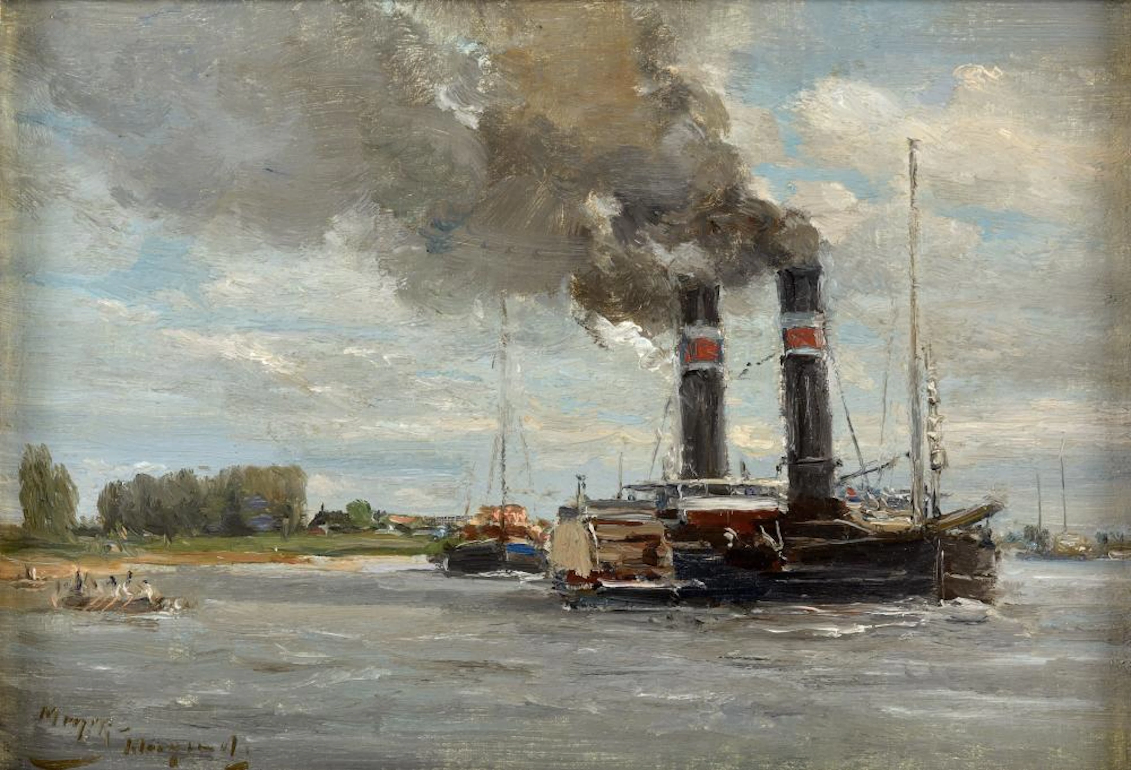 Sammlung von vier Gemälden und vier Aquarelle
