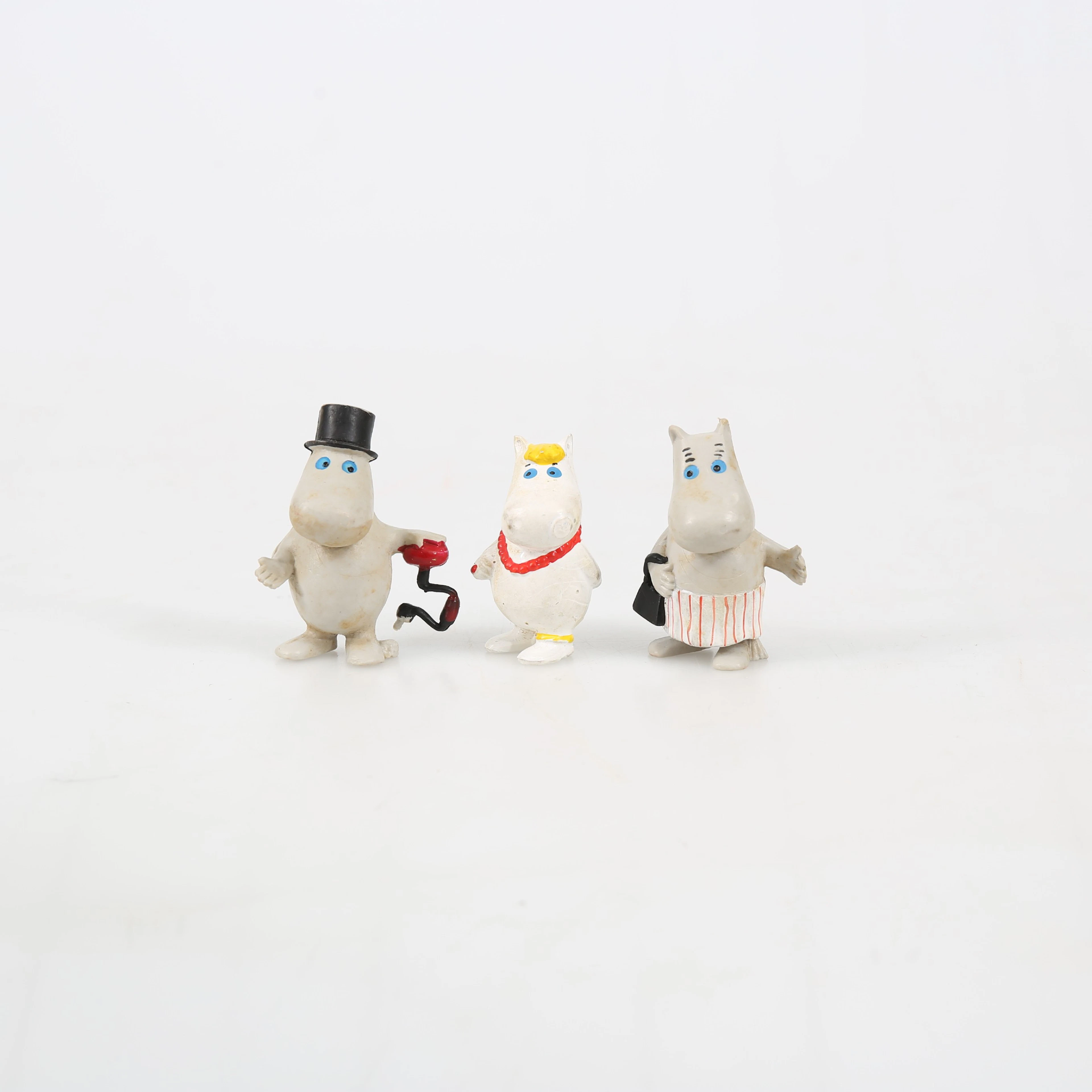 MUMIN, PVC, Signe Hammarsten-Jansson, 3 stycken, 1950-tal.