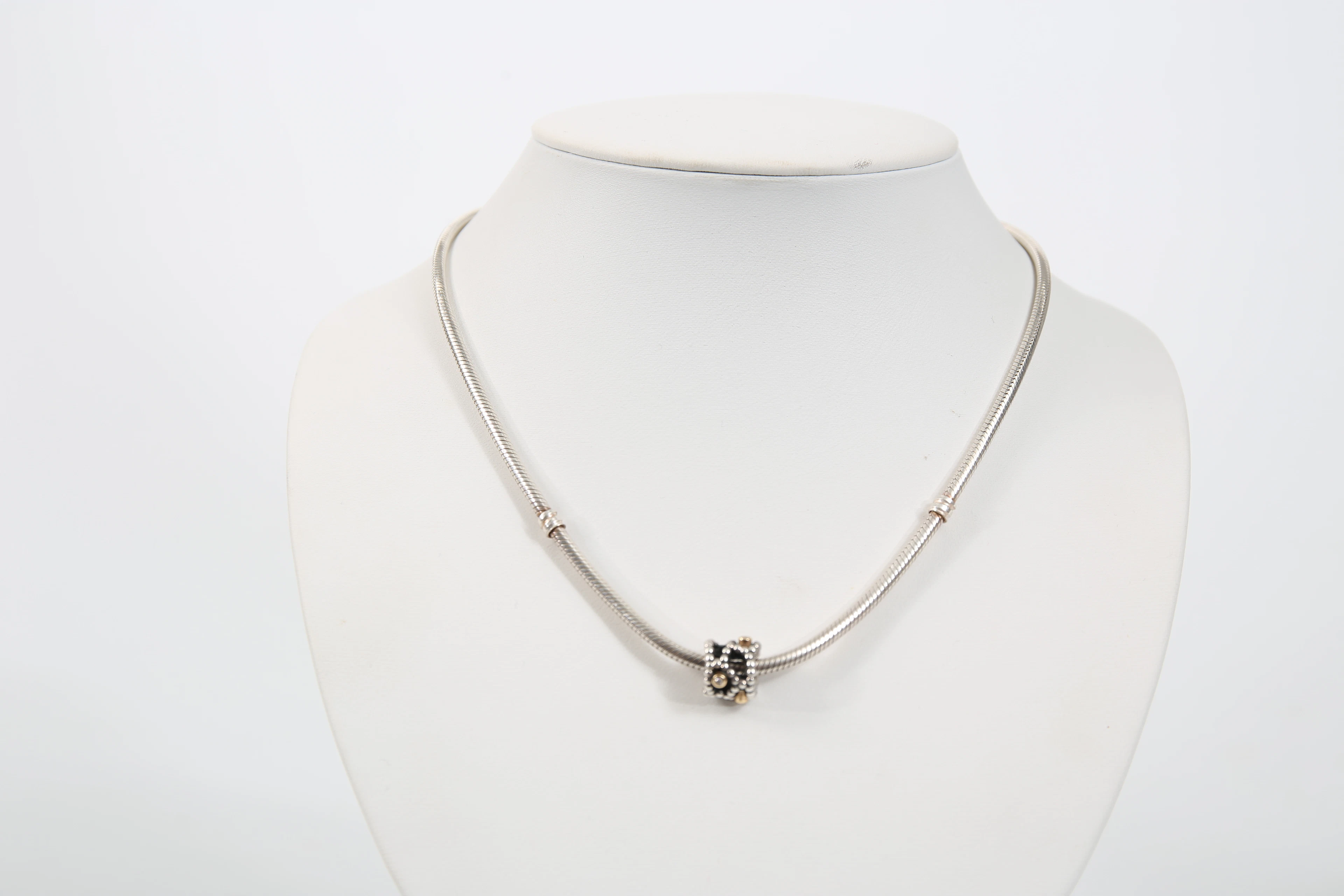 COLLIER, sterlingsilver, guld och diamanter, Pandora, total vikt 33,3 gram.