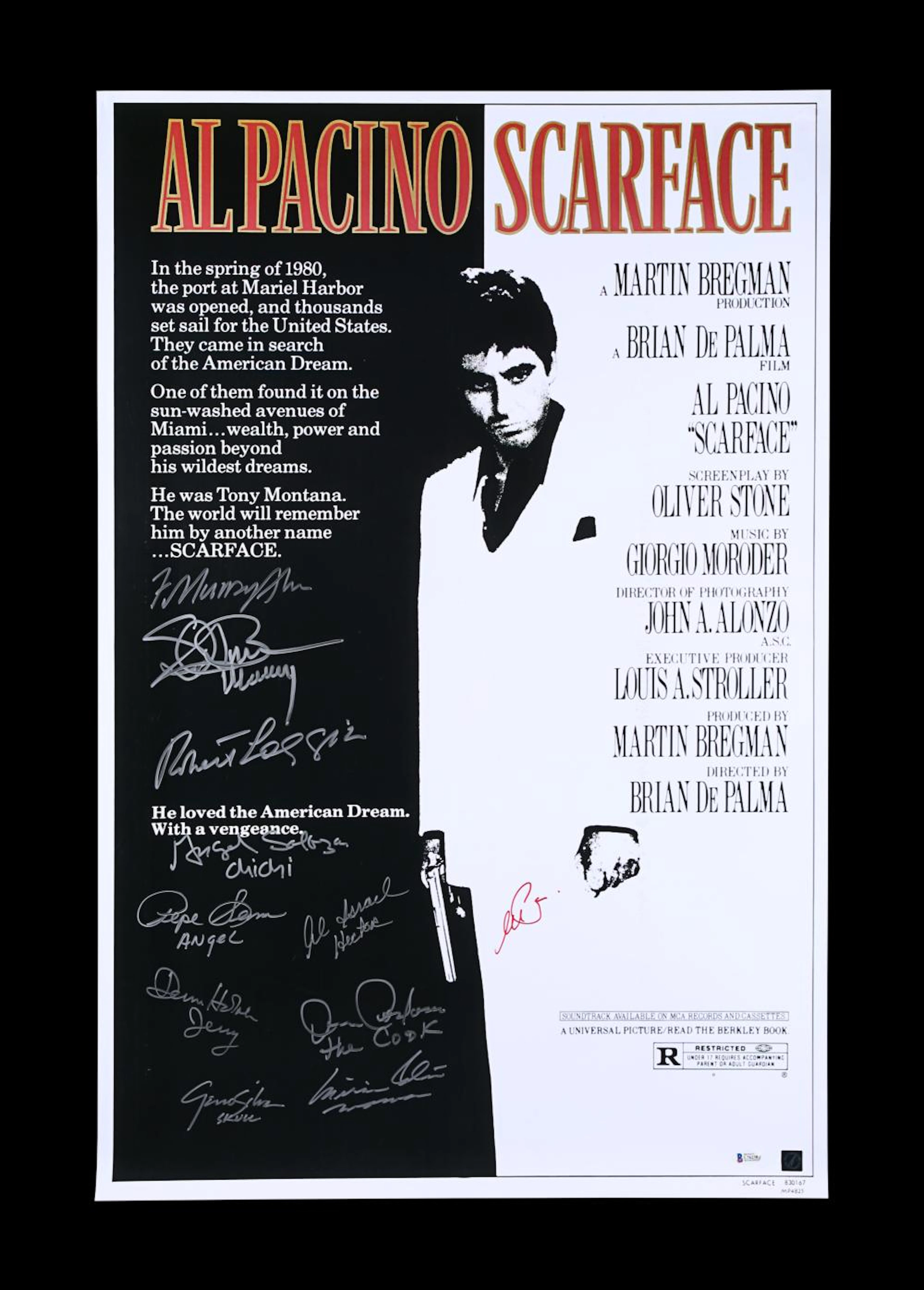SCARFACE (1983) - Autographed Poster, 1980's