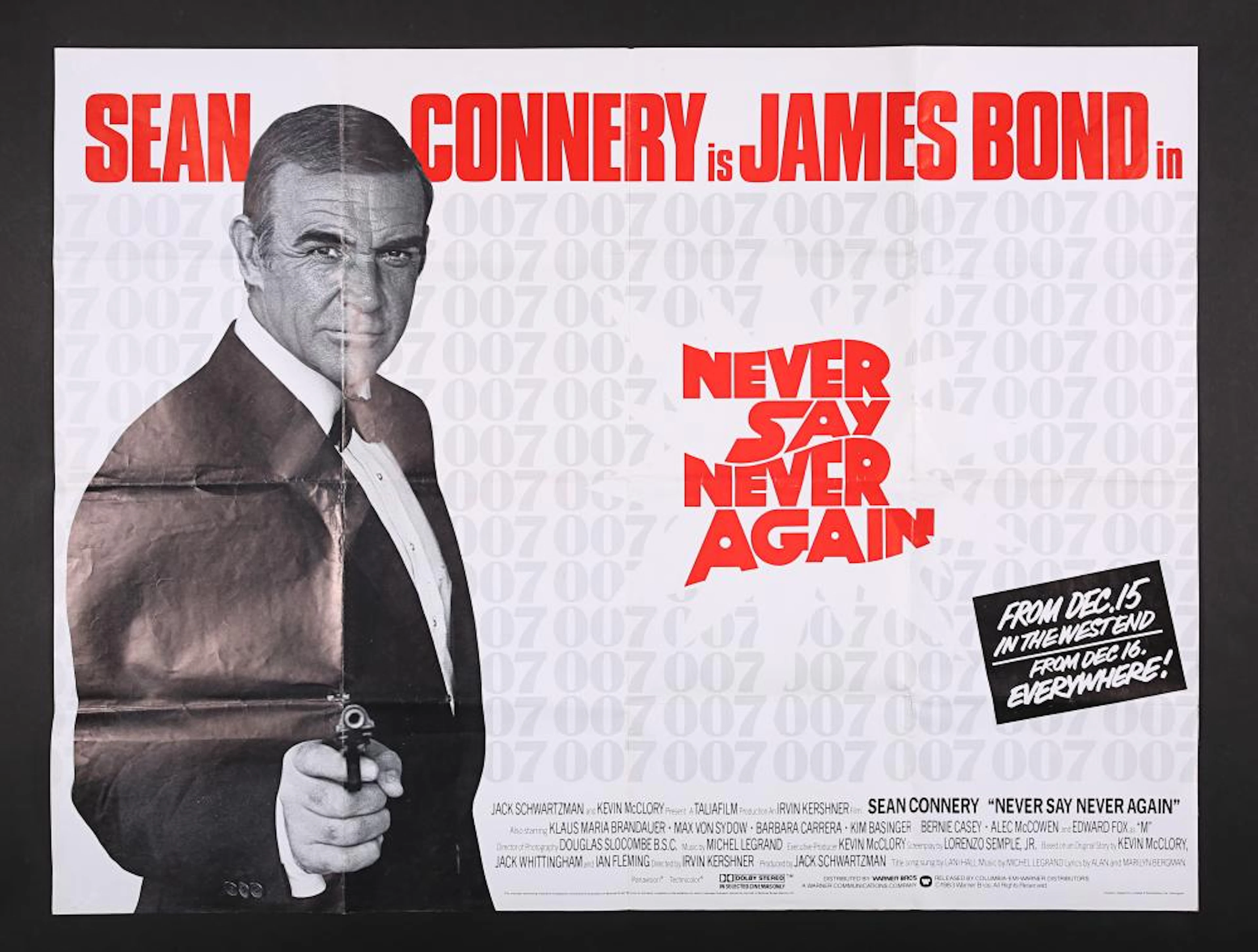 NEVER SAY NEVER AGAIN (1983) - UK Quad Advance Poster, 1984