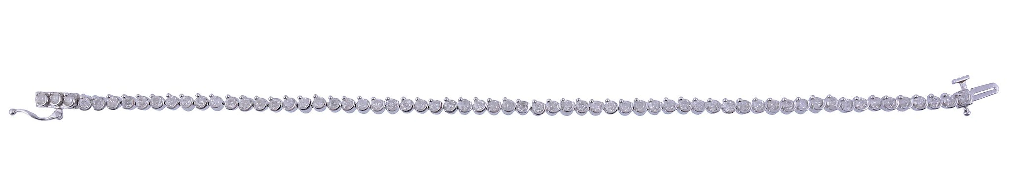 A diamond line bracelet, the brilliant cut diamonds, approximately 1