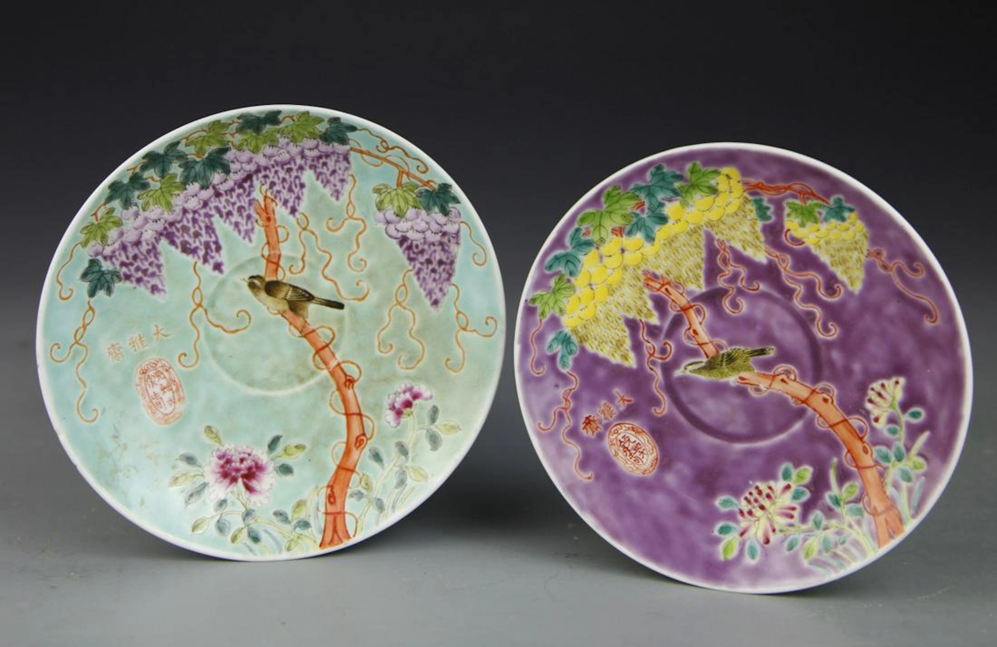 Two Chinese Famille Rose Plates