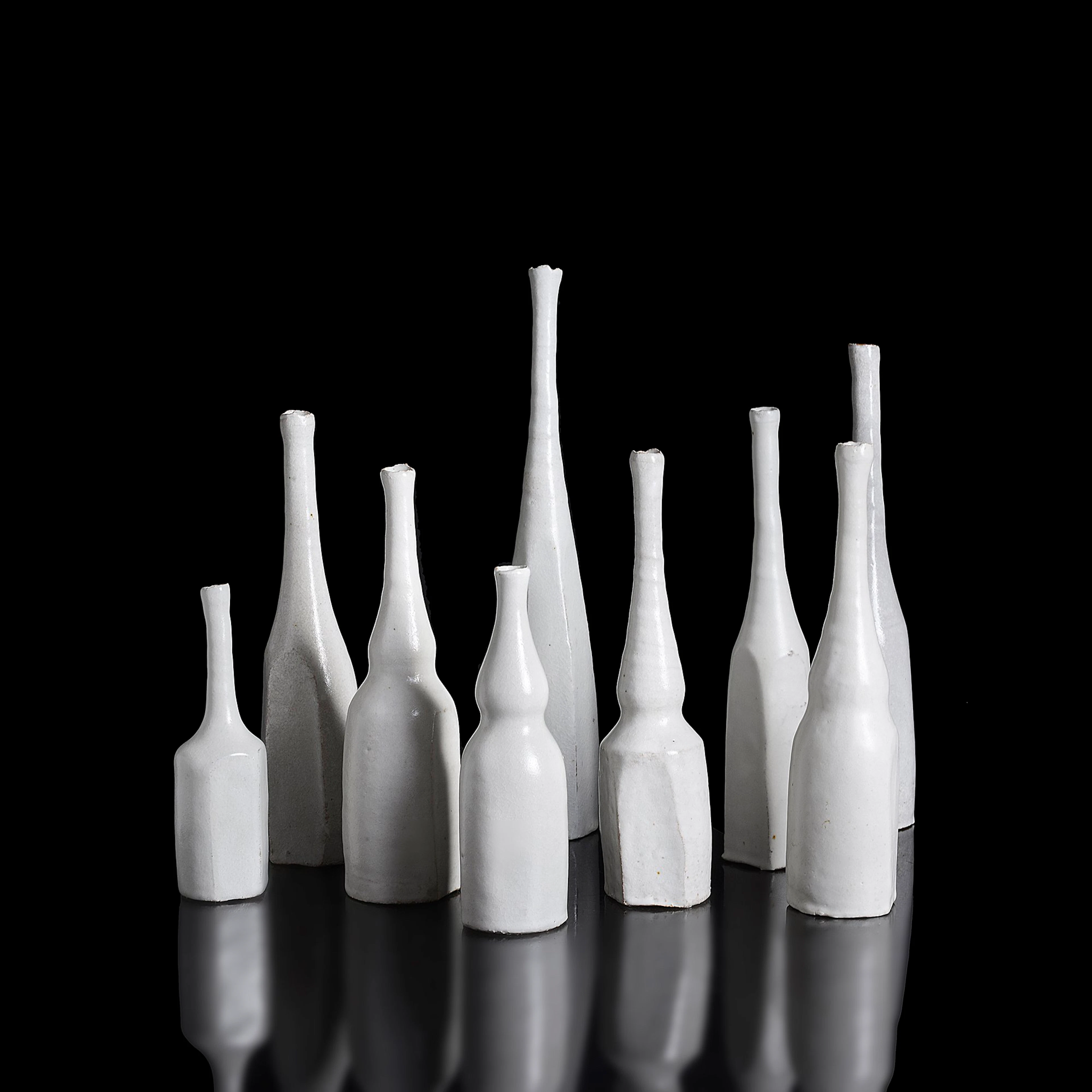 Akiko Hirai (Japanese, b.1970), Nine Morandi Bottles