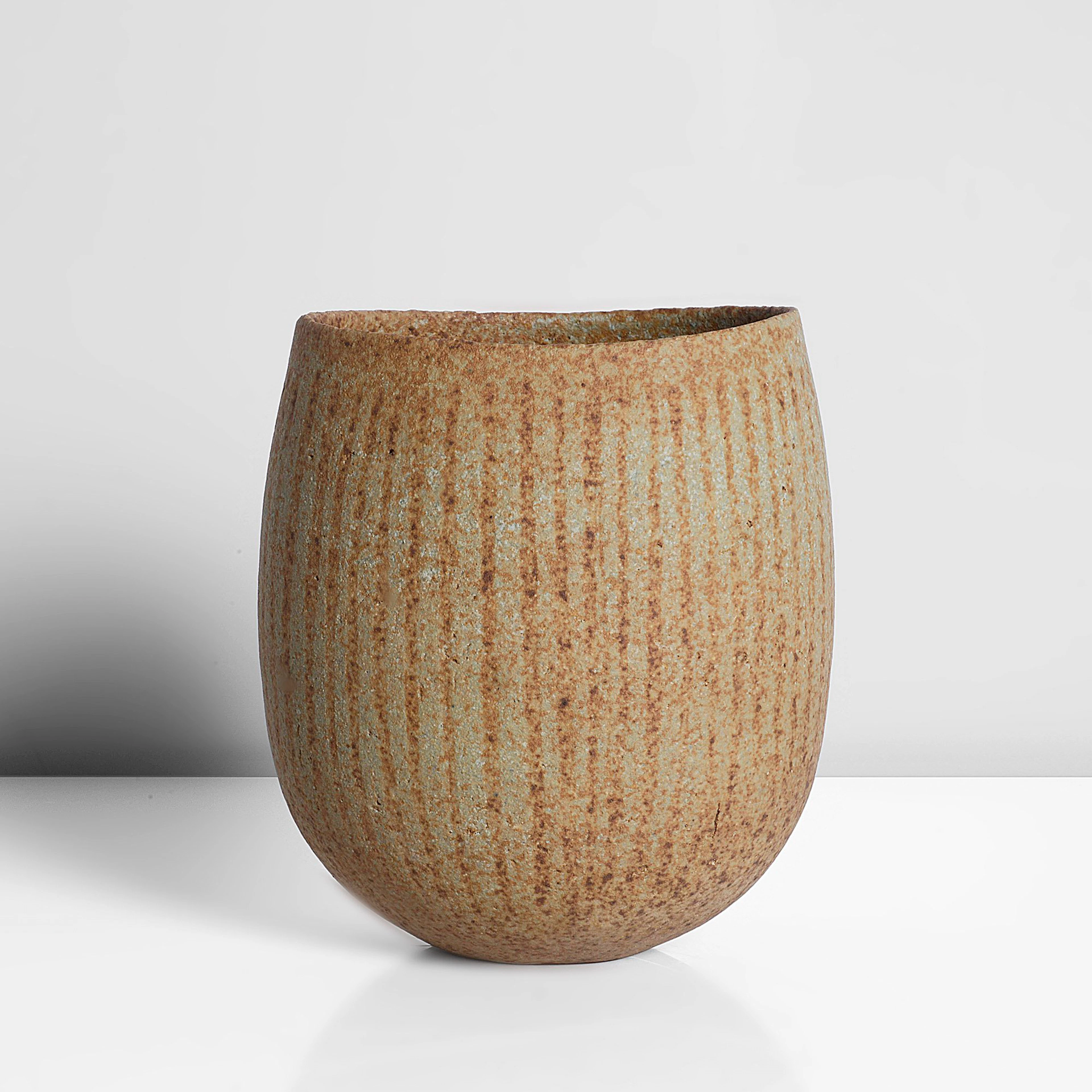 John Ward (British, 1938-2023), Small 'Dipped Rim Oval Pot', circa 1980